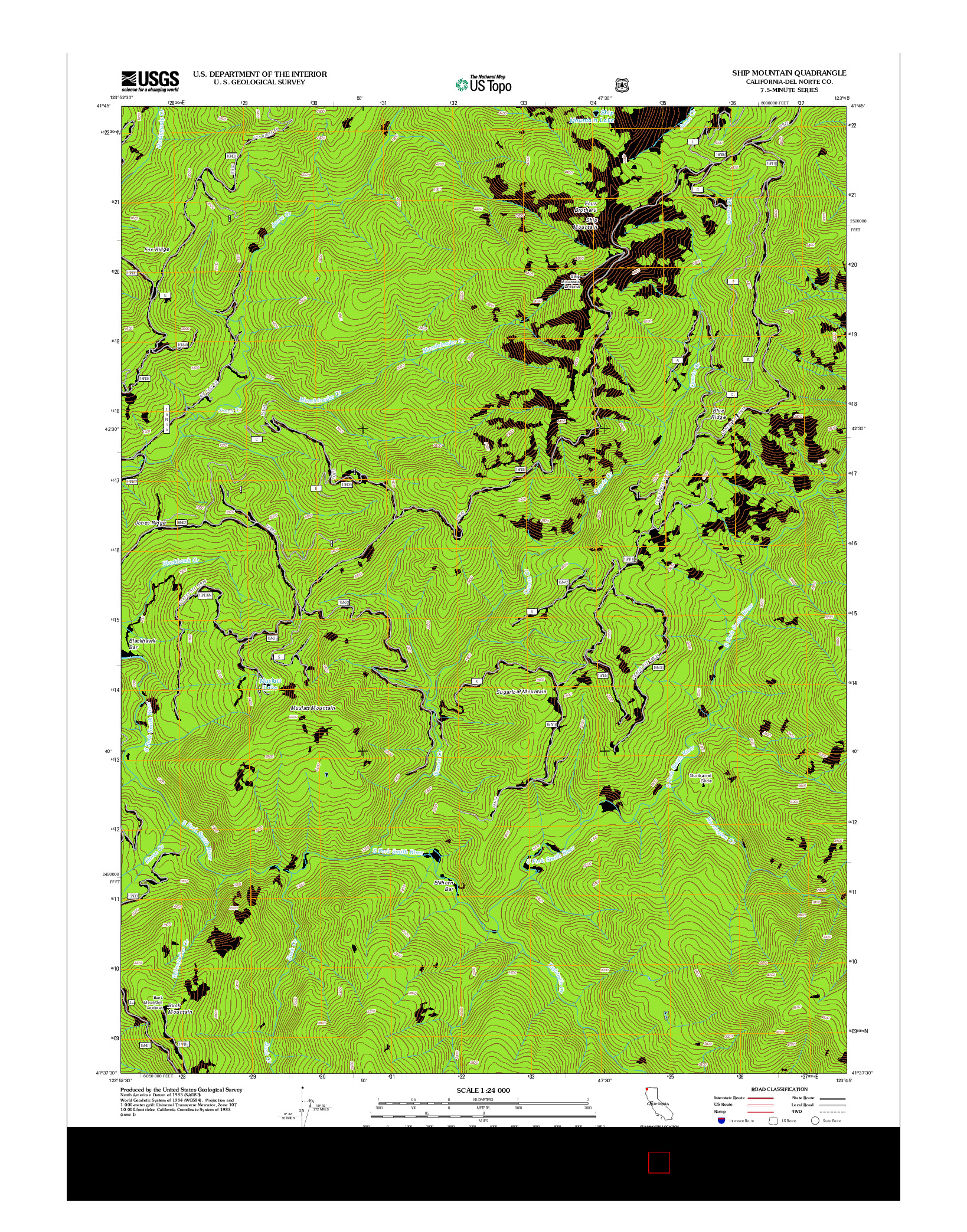 USGS US TOPO 7.5-MINUTE MAP FOR SHIP MOUNTAIN, CA 2012