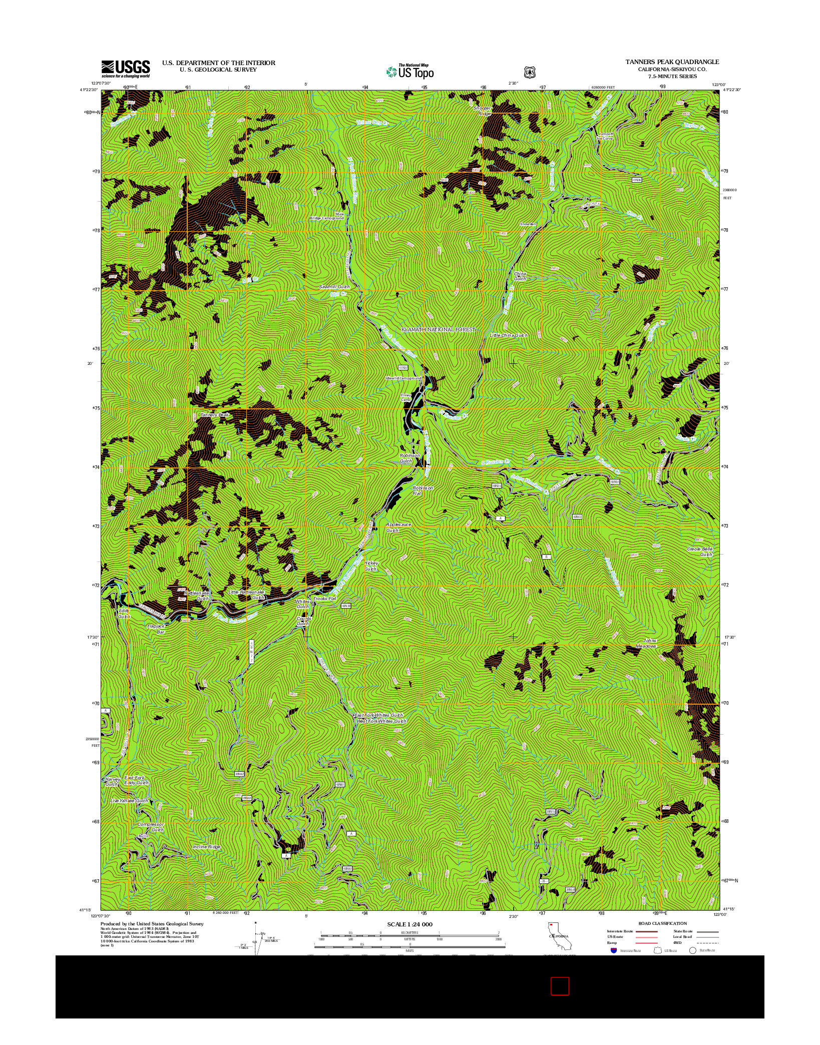 USGS US TOPO 7.5-MINUTE MAP FOR TANNERS PEAK, CA 2012