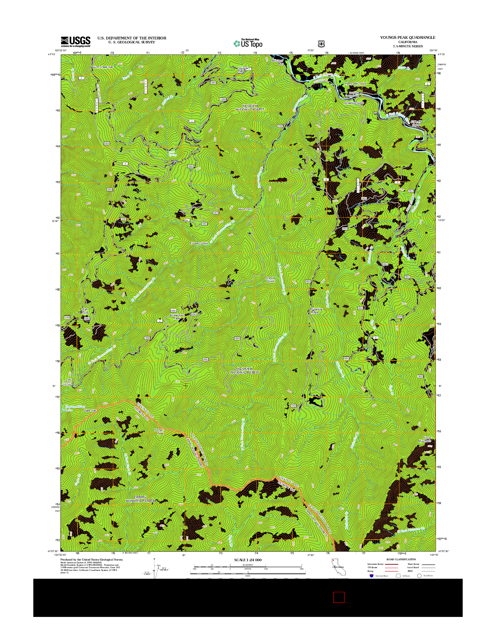 USGS US TOPO 7.5-MINUTE MAP FOR YOUNGS PEAK, CA 2012