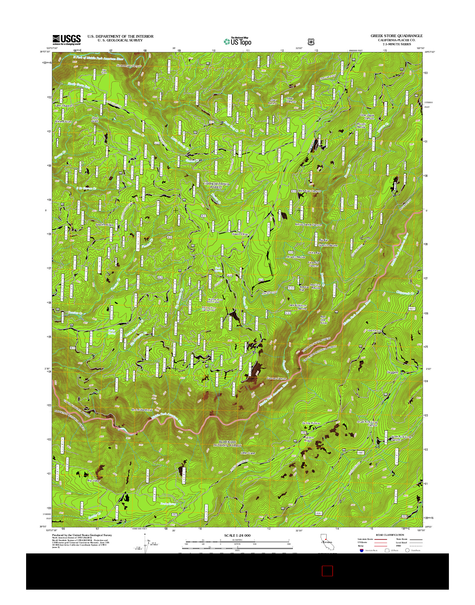USGS US TOPO 7.5-MINUTE MAP FOR GREEK STORE, CA 2012