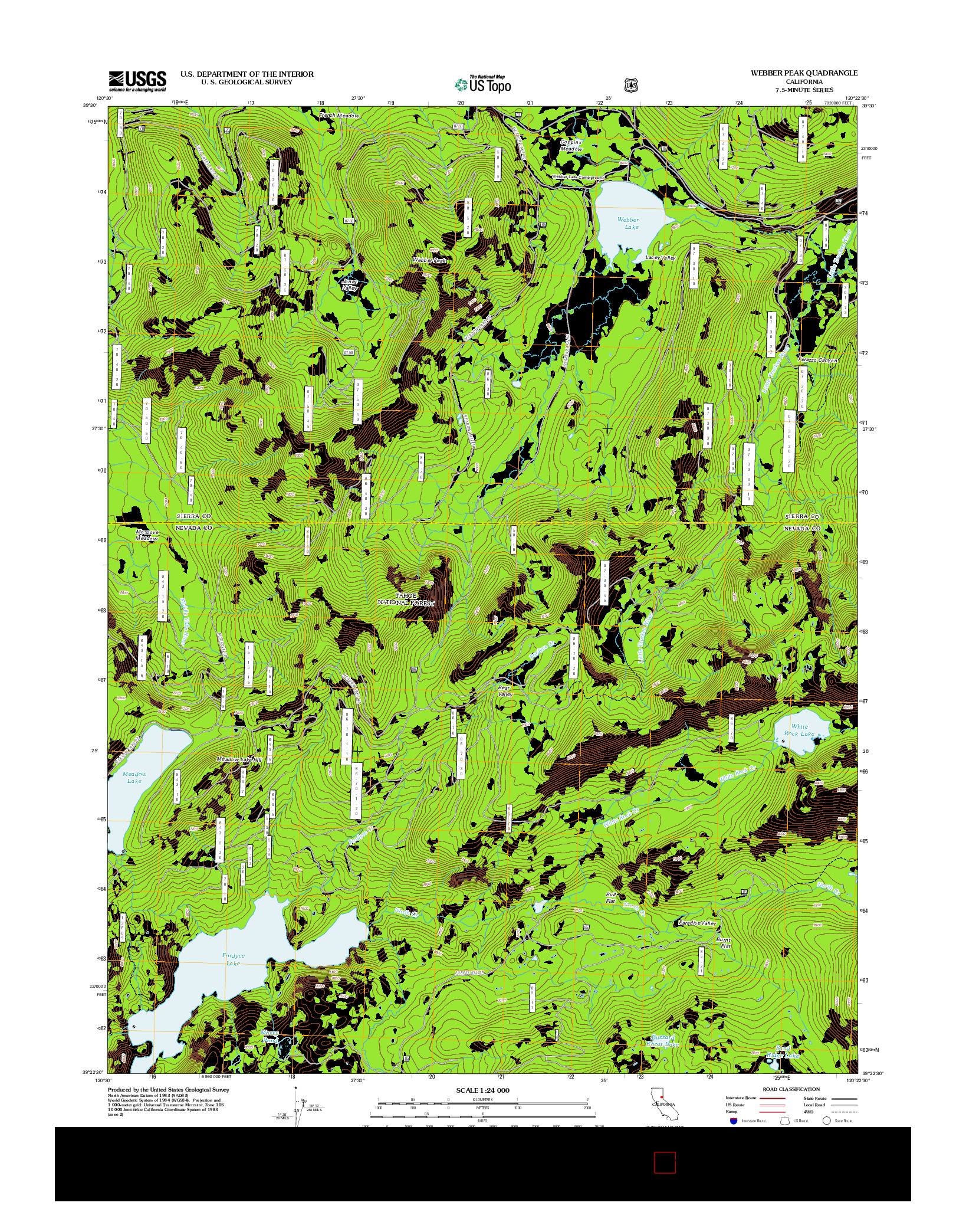 USGS US TOPO 7.5-MINUTE MAP FOR WEBBER PEAK, CA 2012