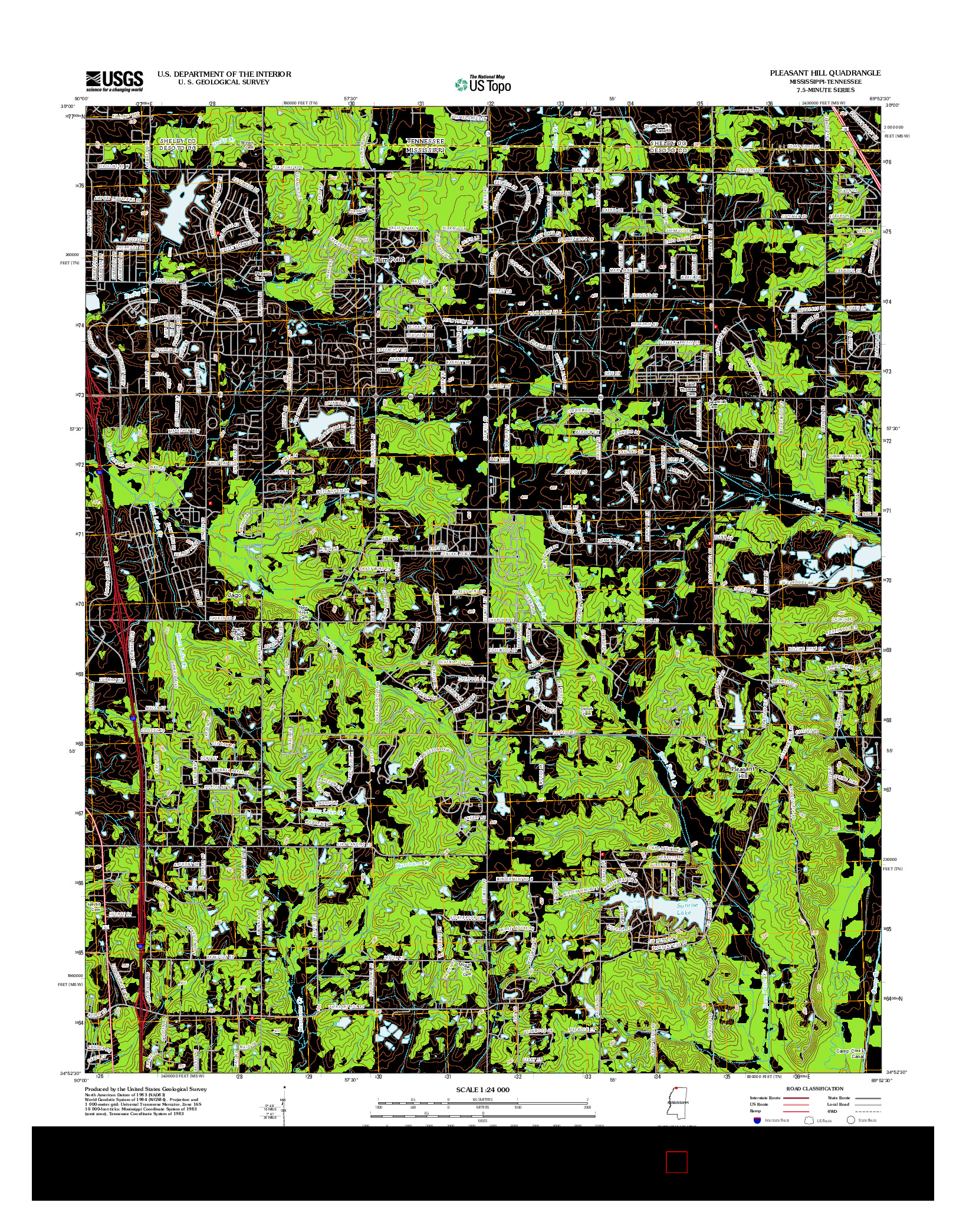 USGS US TOPO 7.5-MINUTE MAP FOR PLEASANT HILL, MS-TN 2012