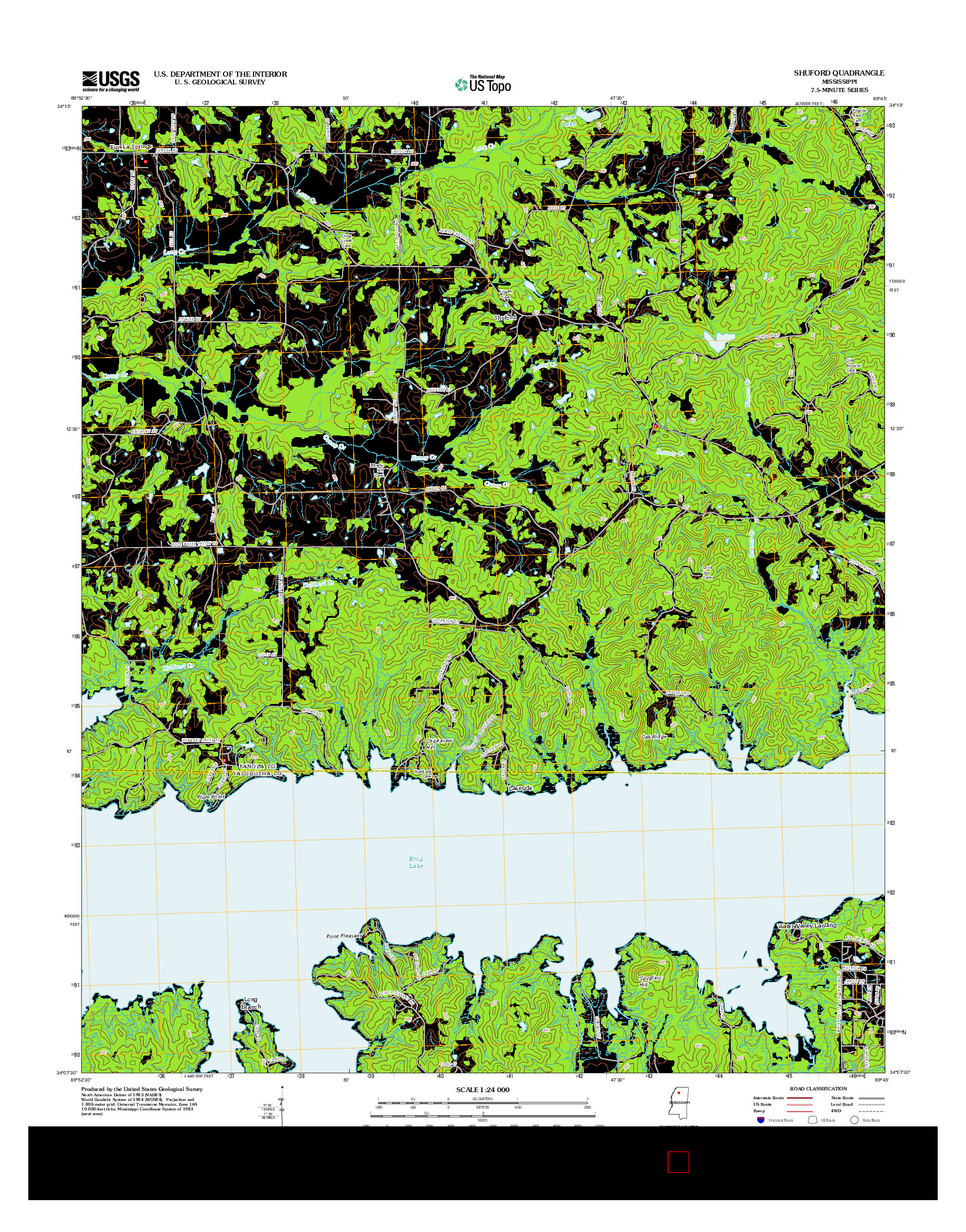 USGS US TOPO 7.5-MINUTE MAP FOR SHUFORD, MS 2012