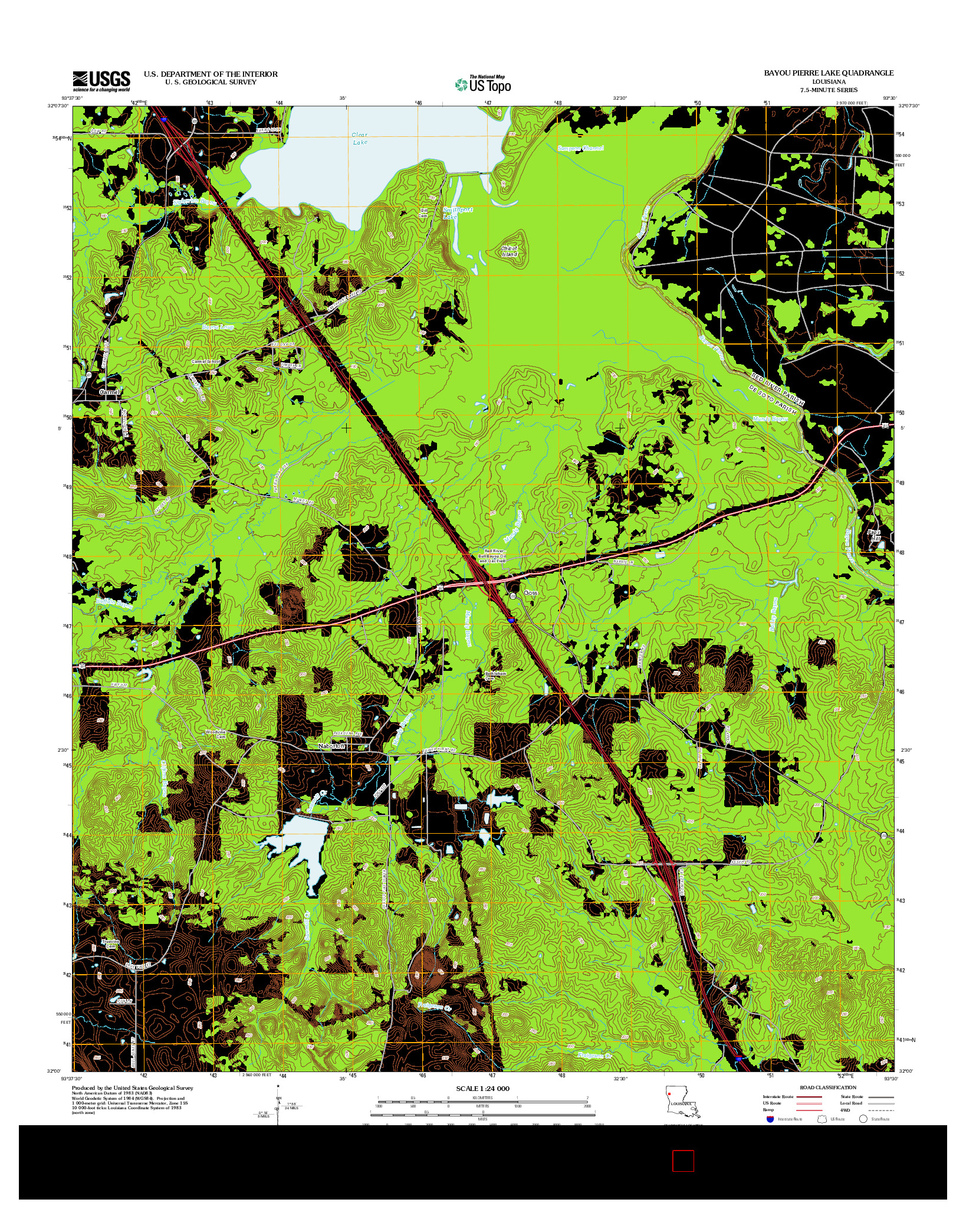 USGS US TOPO 7.5-MINUTE MAP FOR BAYOU PIERRE LAKE, LA 2012