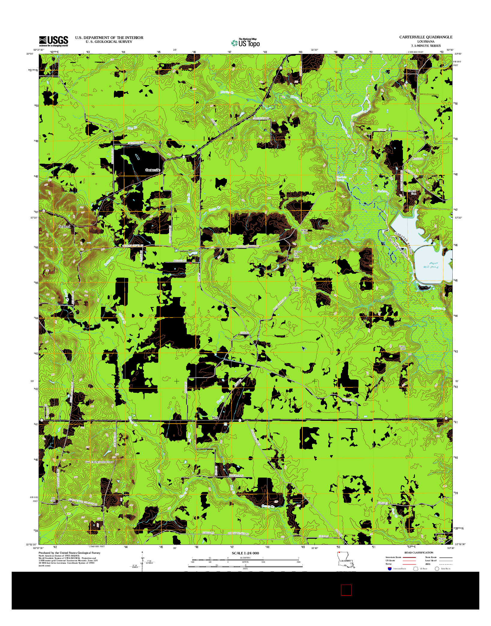 USGS US TOPO 7.5-MINUTE MAP FOR CARTERVILLE, LA 2012
