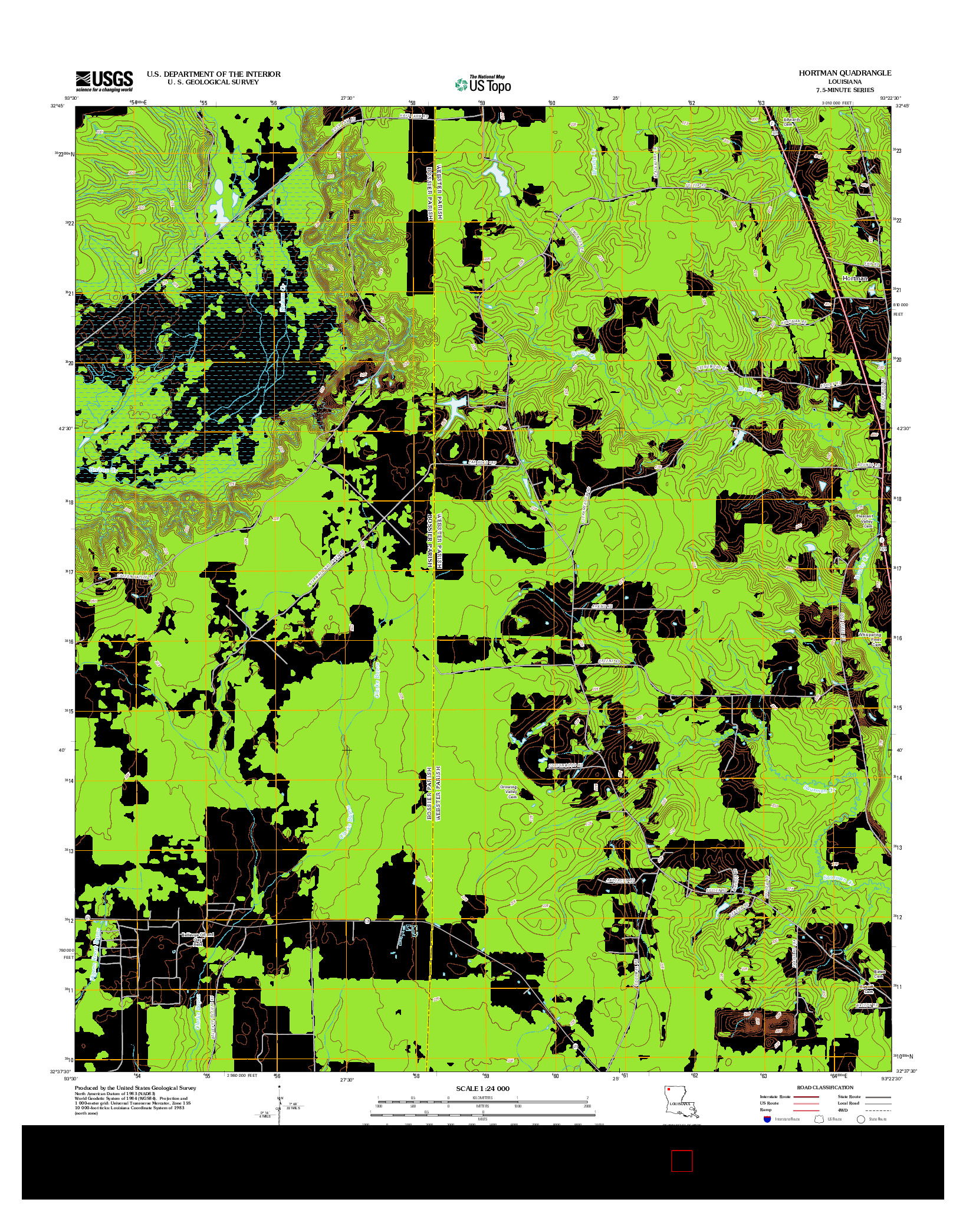 USGS US TOPO 7.5-MINUTE MAP FOR HORTMAN, LA 2012