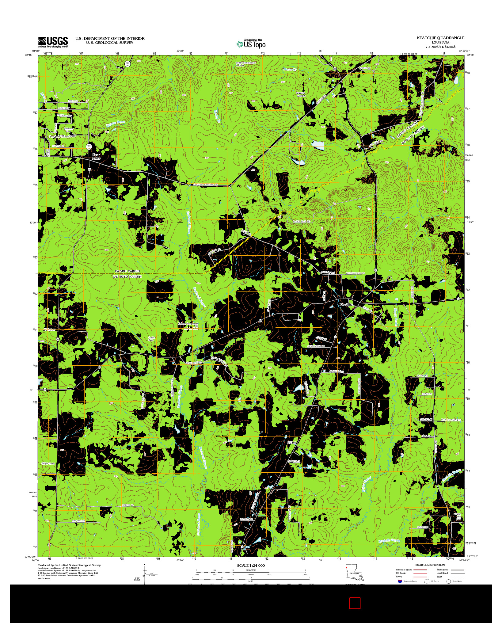 USGS US TOPO 7.5-MINUTE MAP FOR KEATCHIE, LA 2012