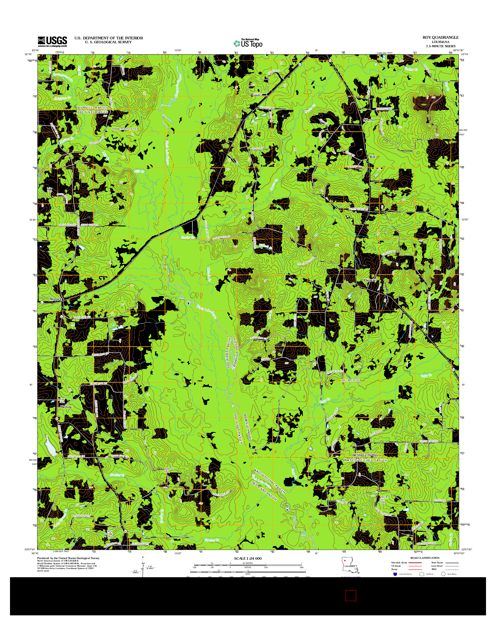 USGS US TOPO 7.5-MINUTE MAP FOR ROY, LA 2012