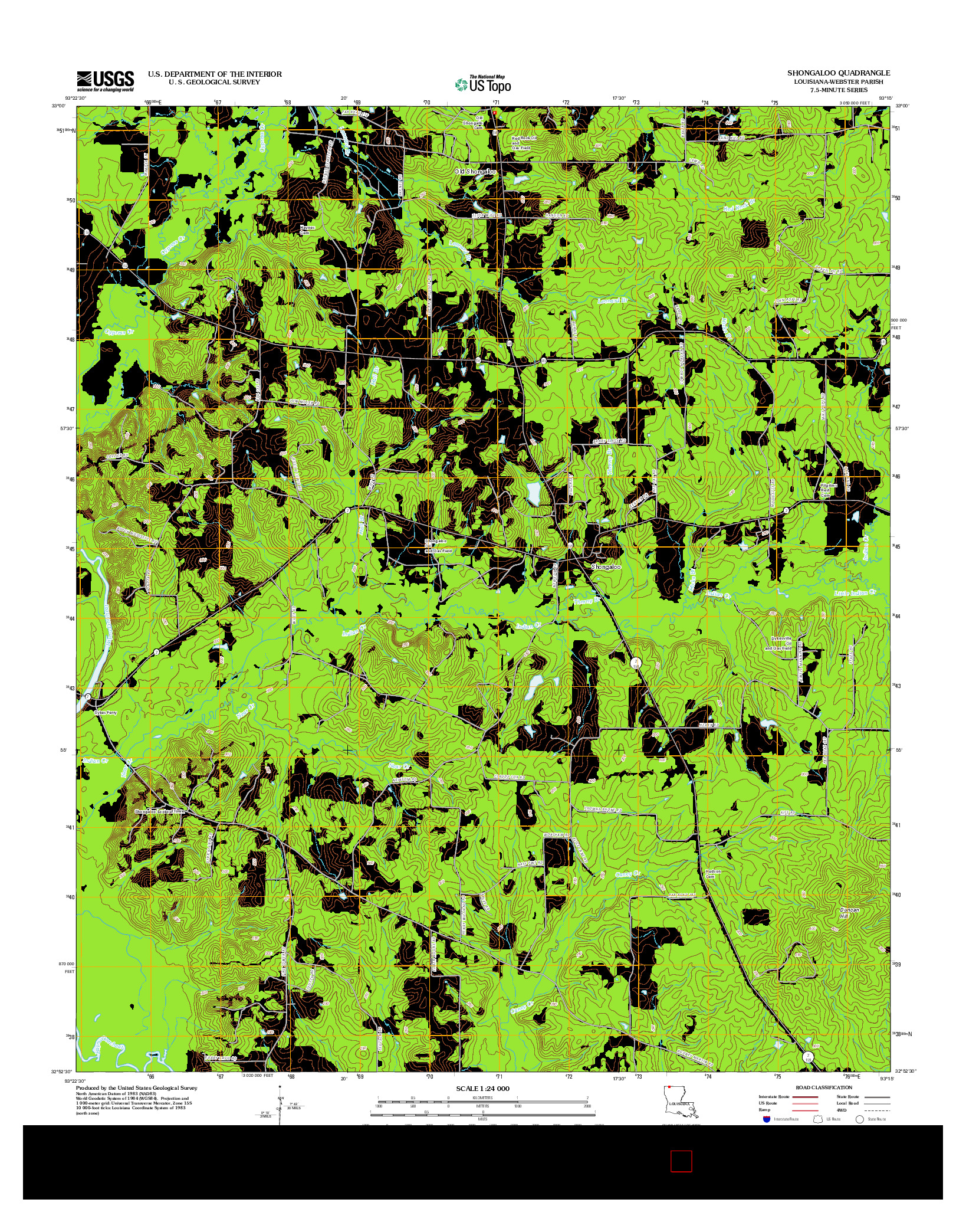 USGS US TOPO 7.5-MINUTE MAP FOR SHONGALOO, LA 2012