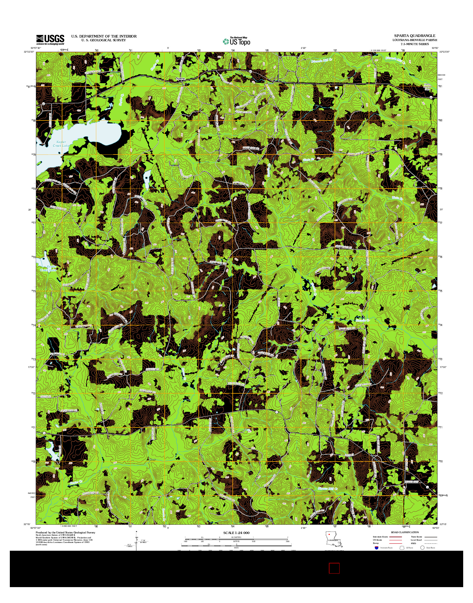 USGS US TOPO 7.5-MINUTE MAP FOR SPARTA, LA 2012