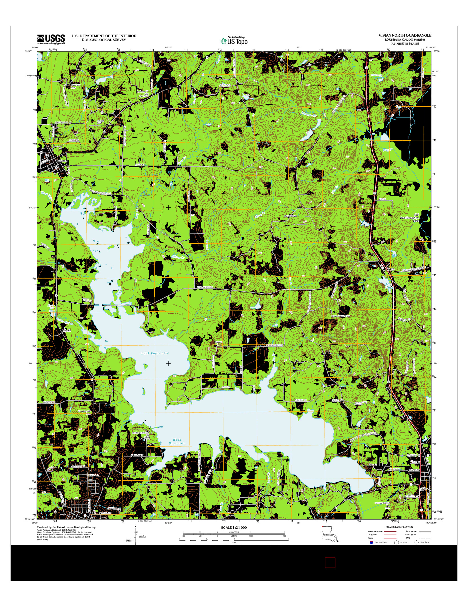USGS US TOPO 7.5-MINUTE MAP FOR VIVIAN NORTH, LA 2012