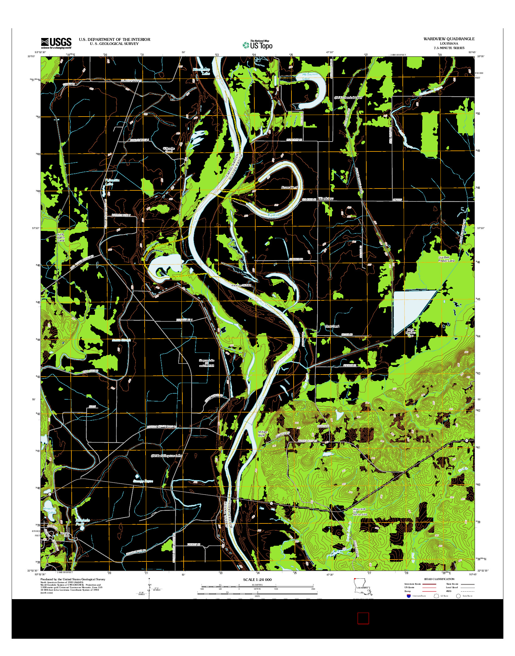 USGS US TOPO 7.5-MINUTE MAP FOR WARDVIEW, LA 2012