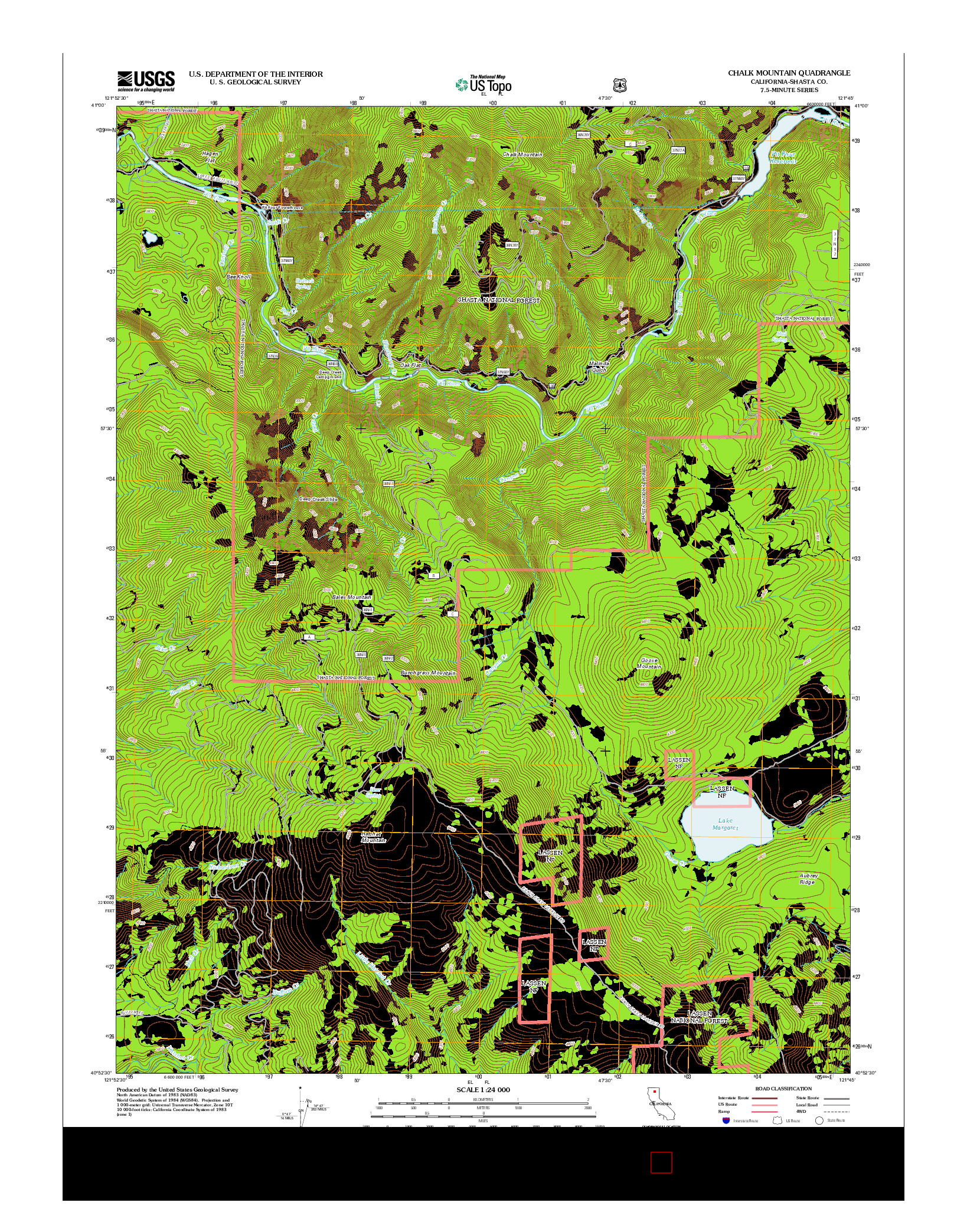 USGS US TOPO 7.5-MINUTE MAP FOR CHALK MOUNTAIN, CA 2012