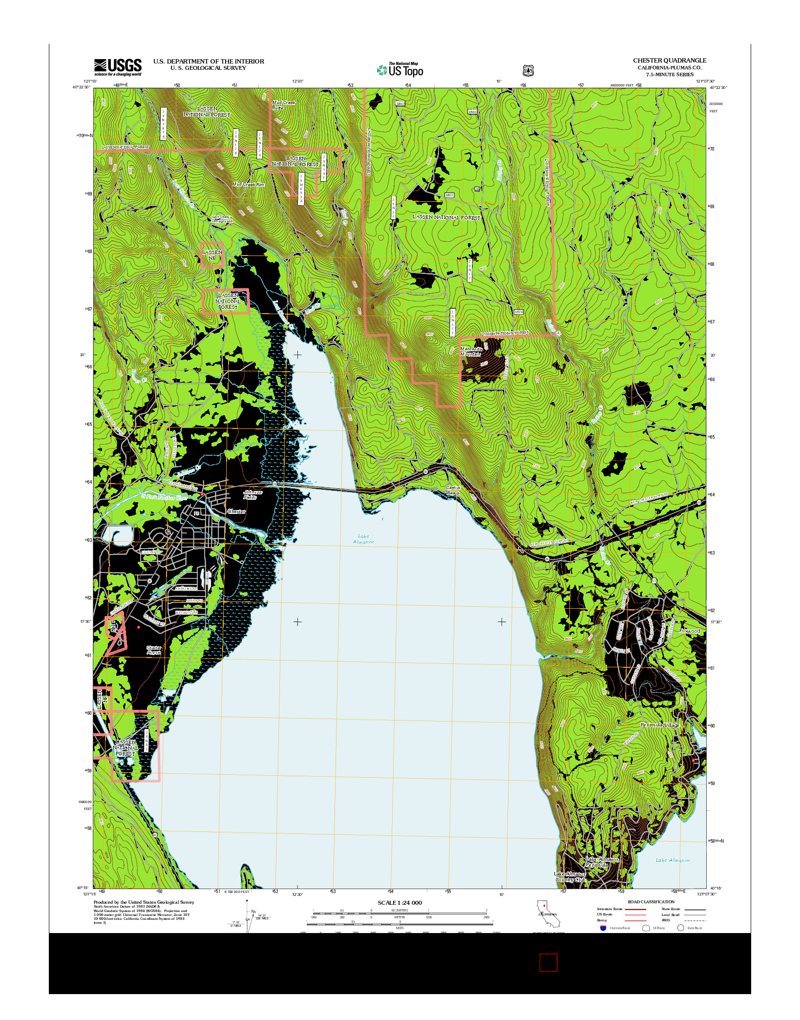 USGS US TOPO 7.5-MINUTE MAP FOR CHESTER, CA 2012