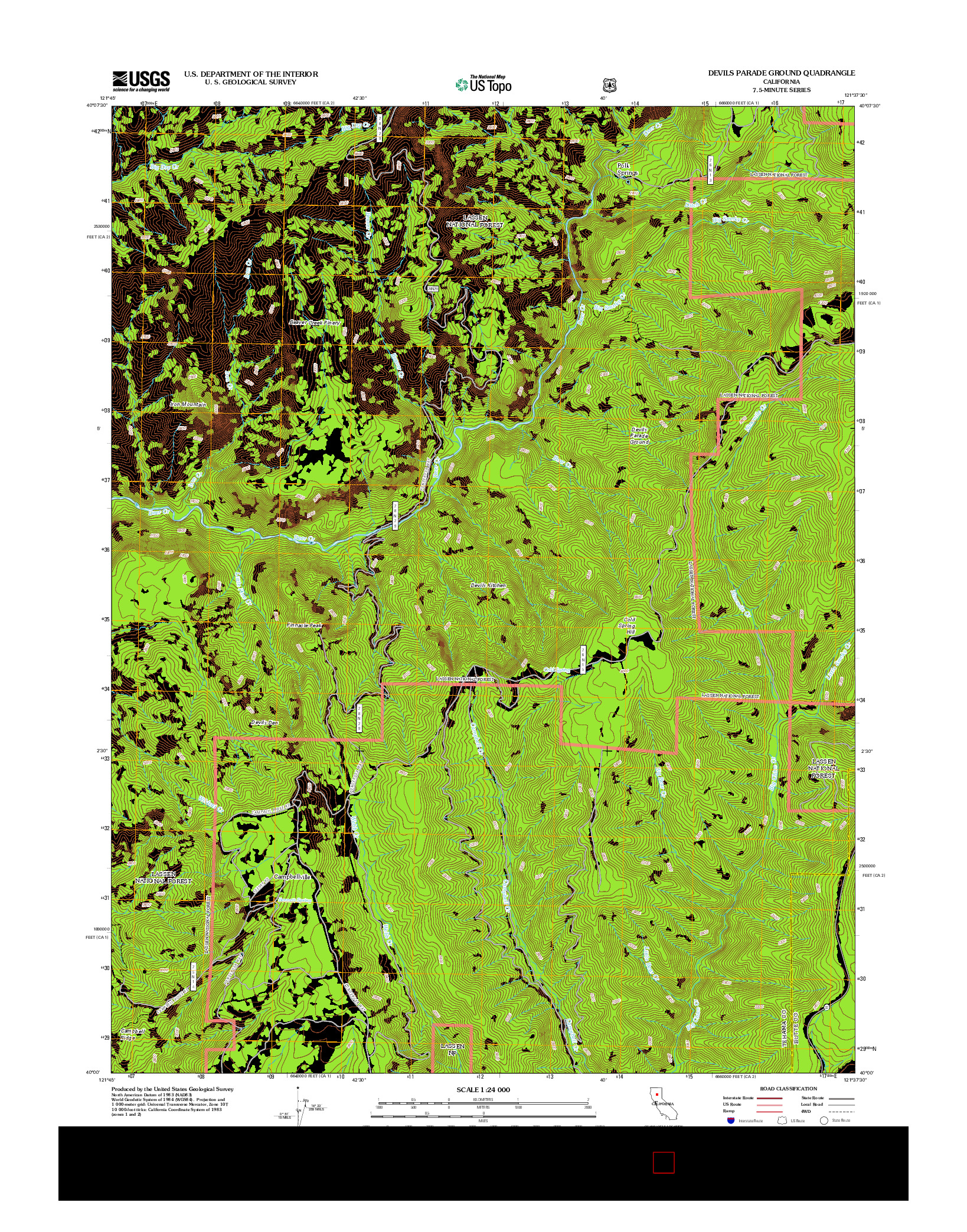 USGS US TOPO 7.5-MINUTE MAP FOR DEVILS PARADE GROUND, CA 2012