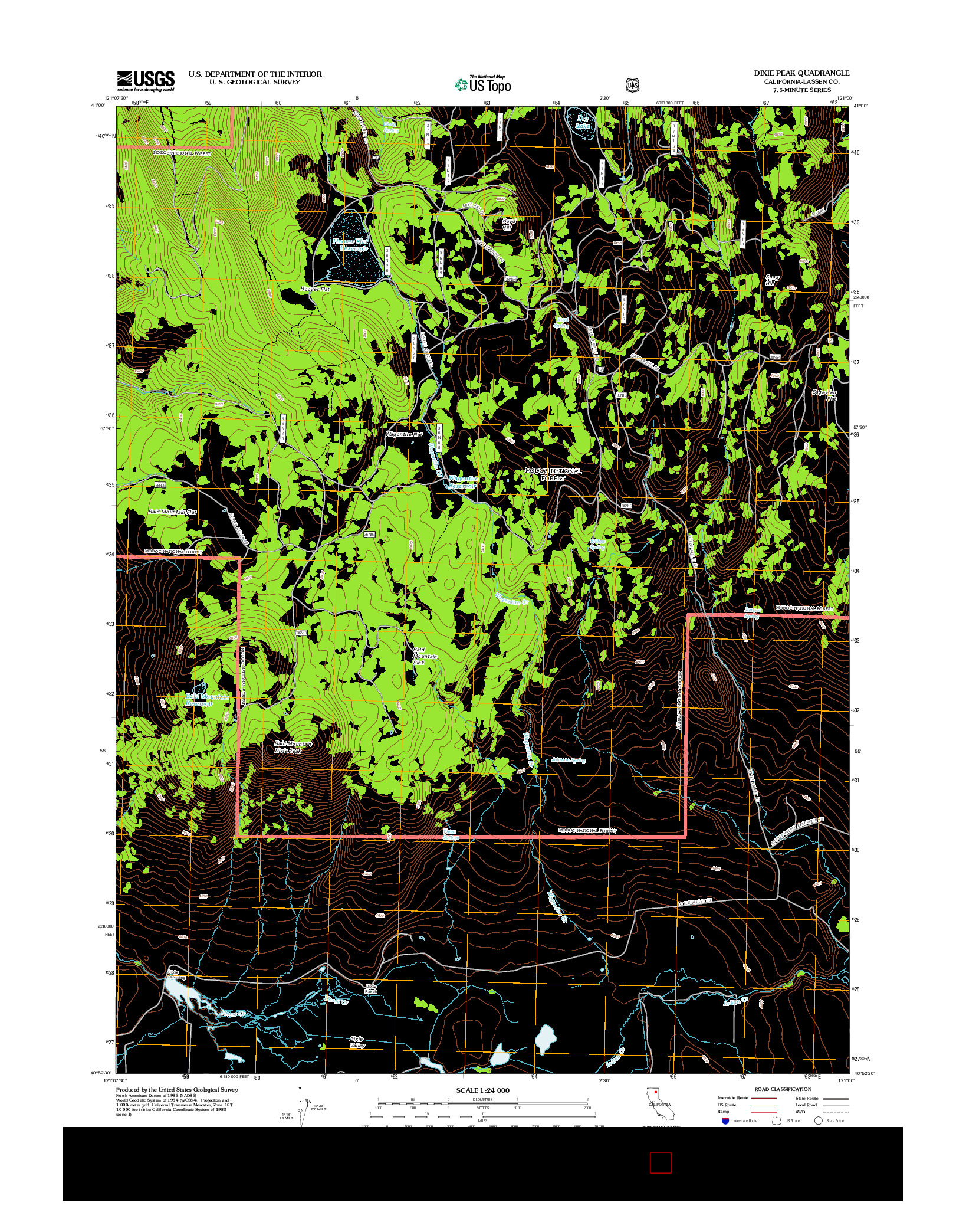 USGS US TOPO 7.5-MINUTE MAP FOR DIXIE PEAK, CA 2012