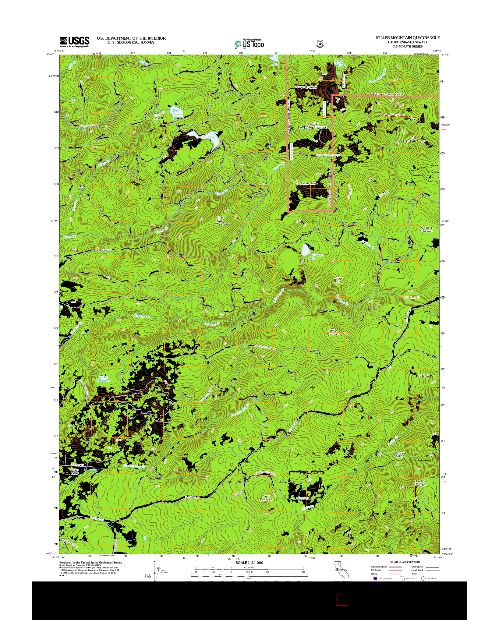 USGS US TOPO 7.5-MINUTE MAP FOR MILLER MOUNTAIN, CA 2012