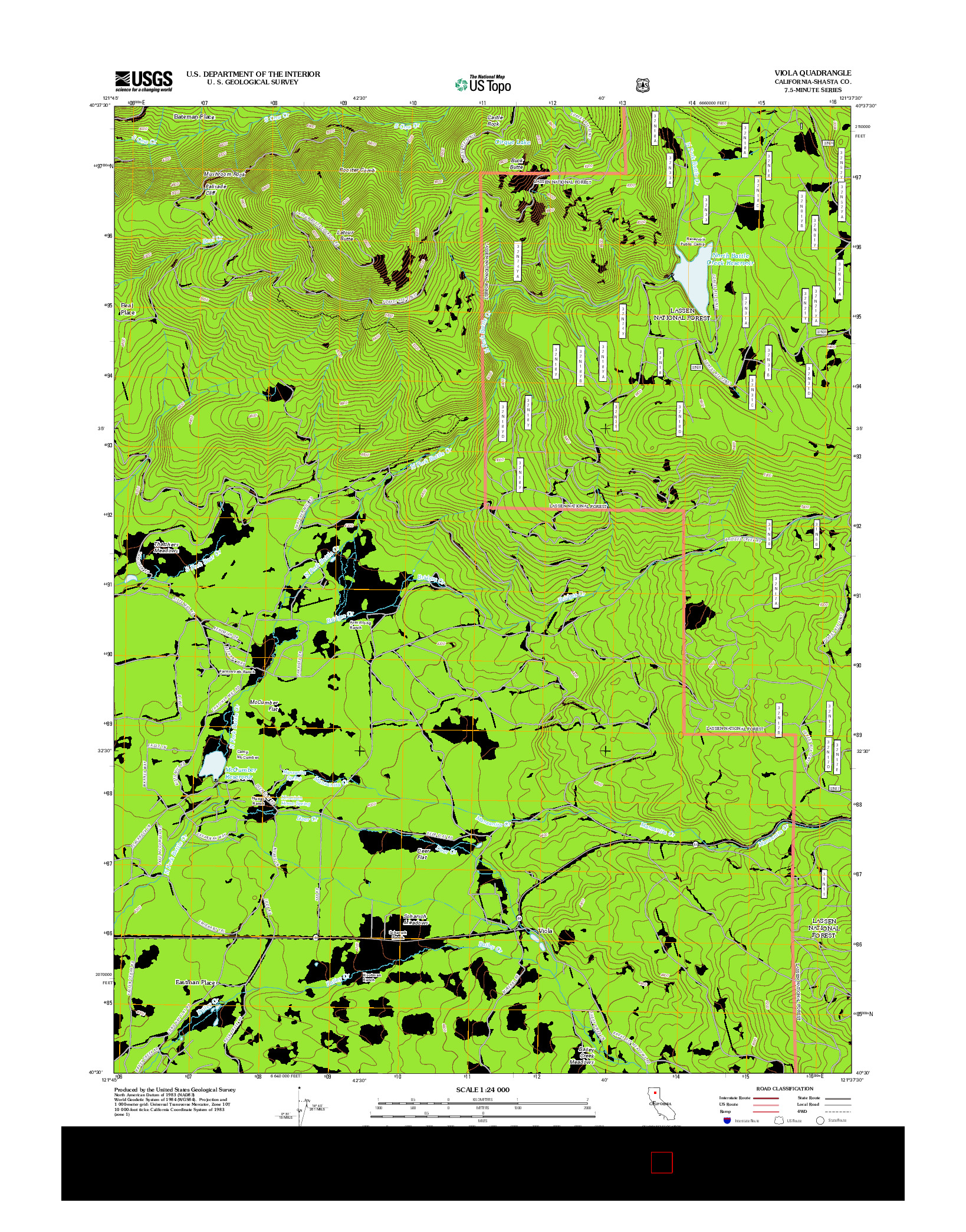 USGS US TOPO 7.5-MINUTE MAP FOR VIOLA, CA 2012