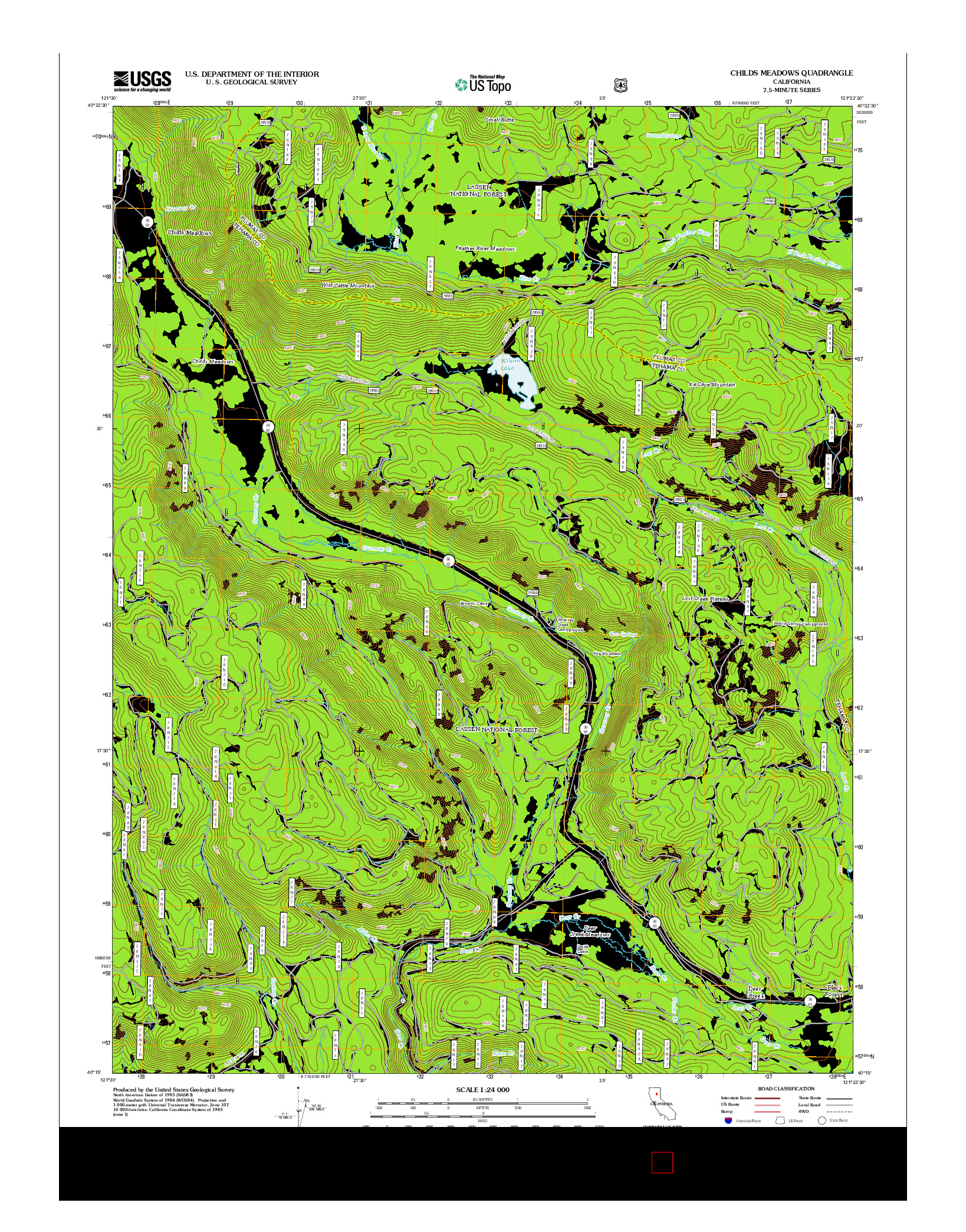 USGS US TOPO 7.5-MINUTE MAP FOR CHILDS MEADOWS, CA 2012