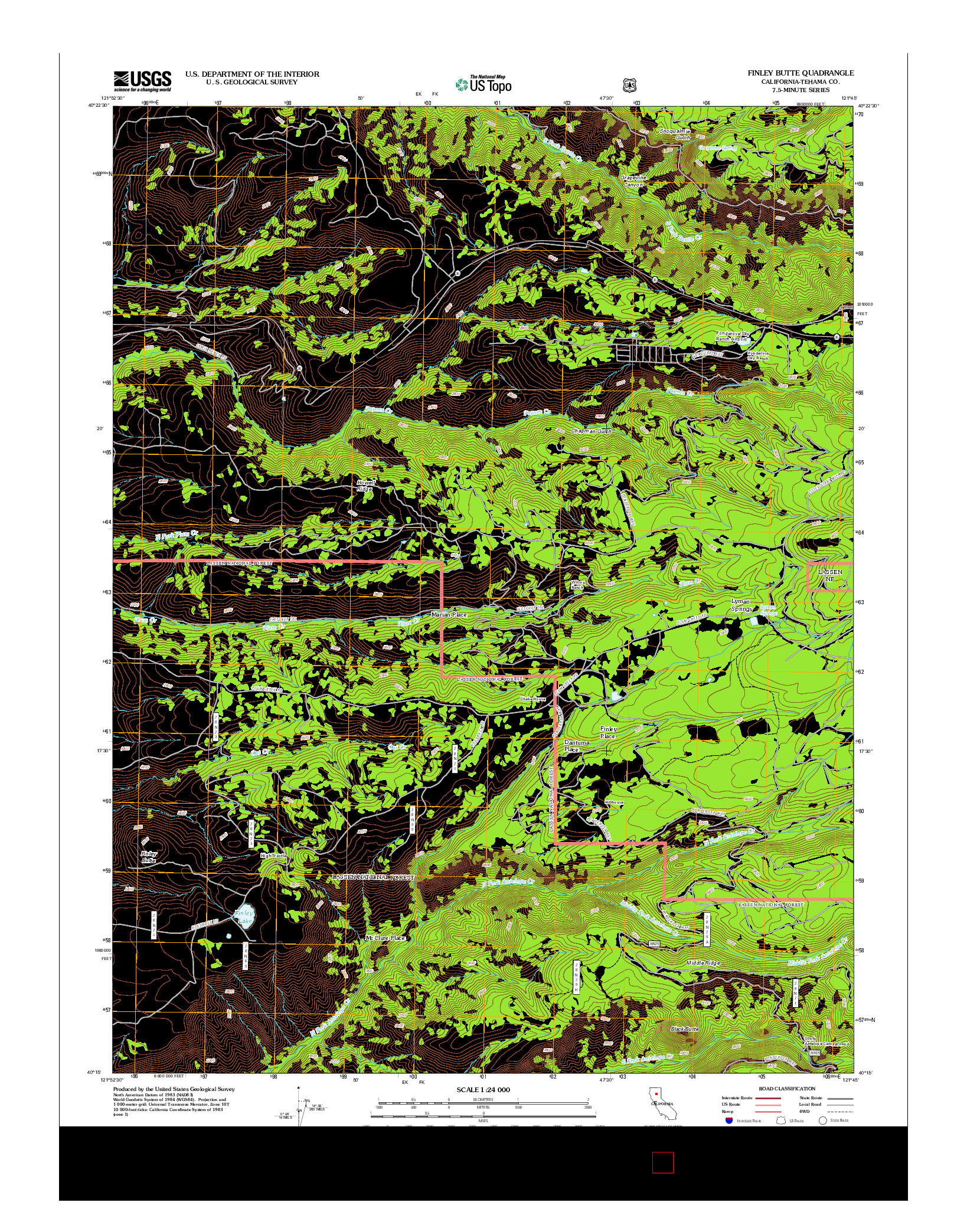 USGS US TOPO 7.5-MINUTE MAP FOR FINLEY BUTTE, CA 2012