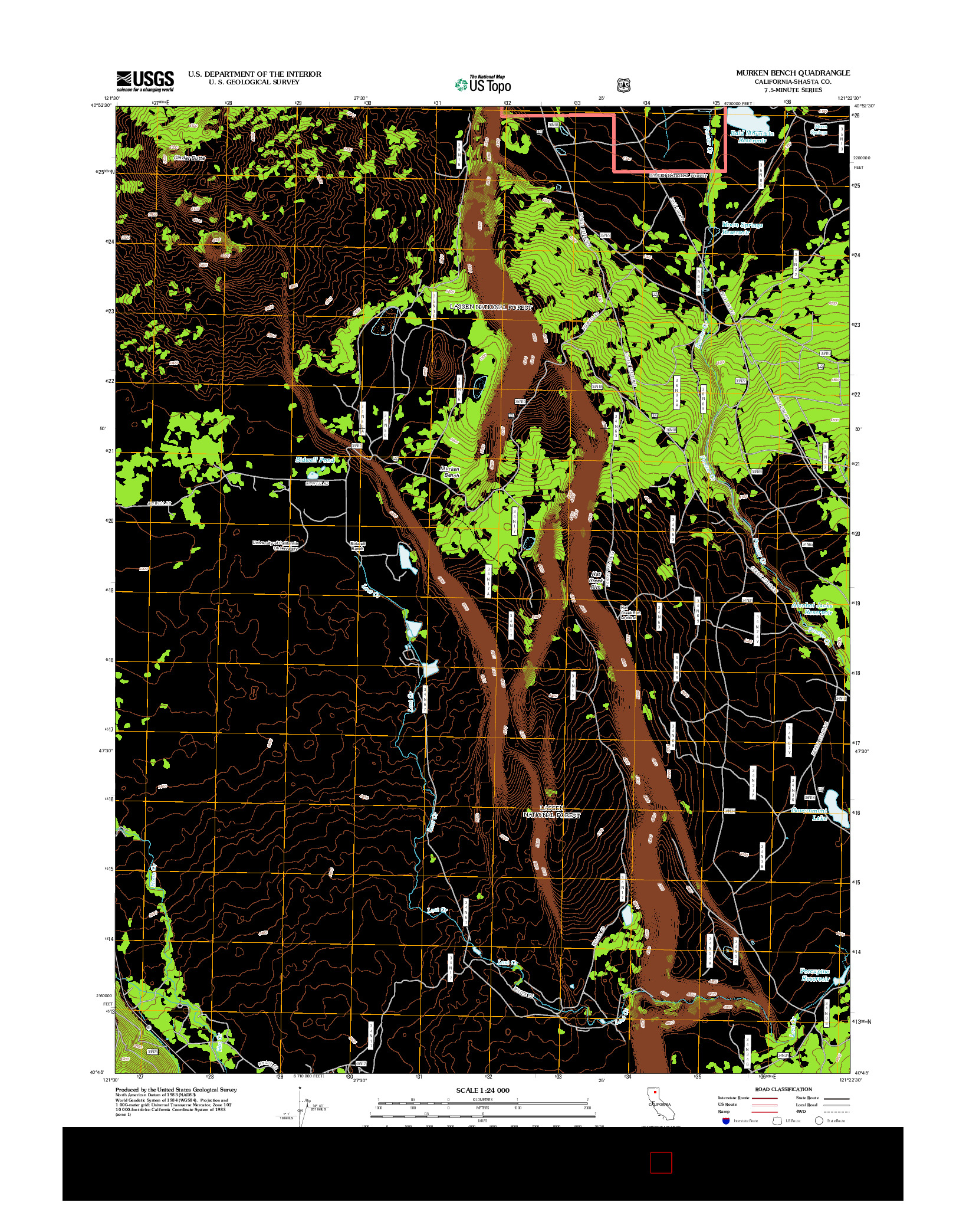 USGS US TOPO 7.5-MINUTE MAP FOR MURKEN BENCH, CA 2012