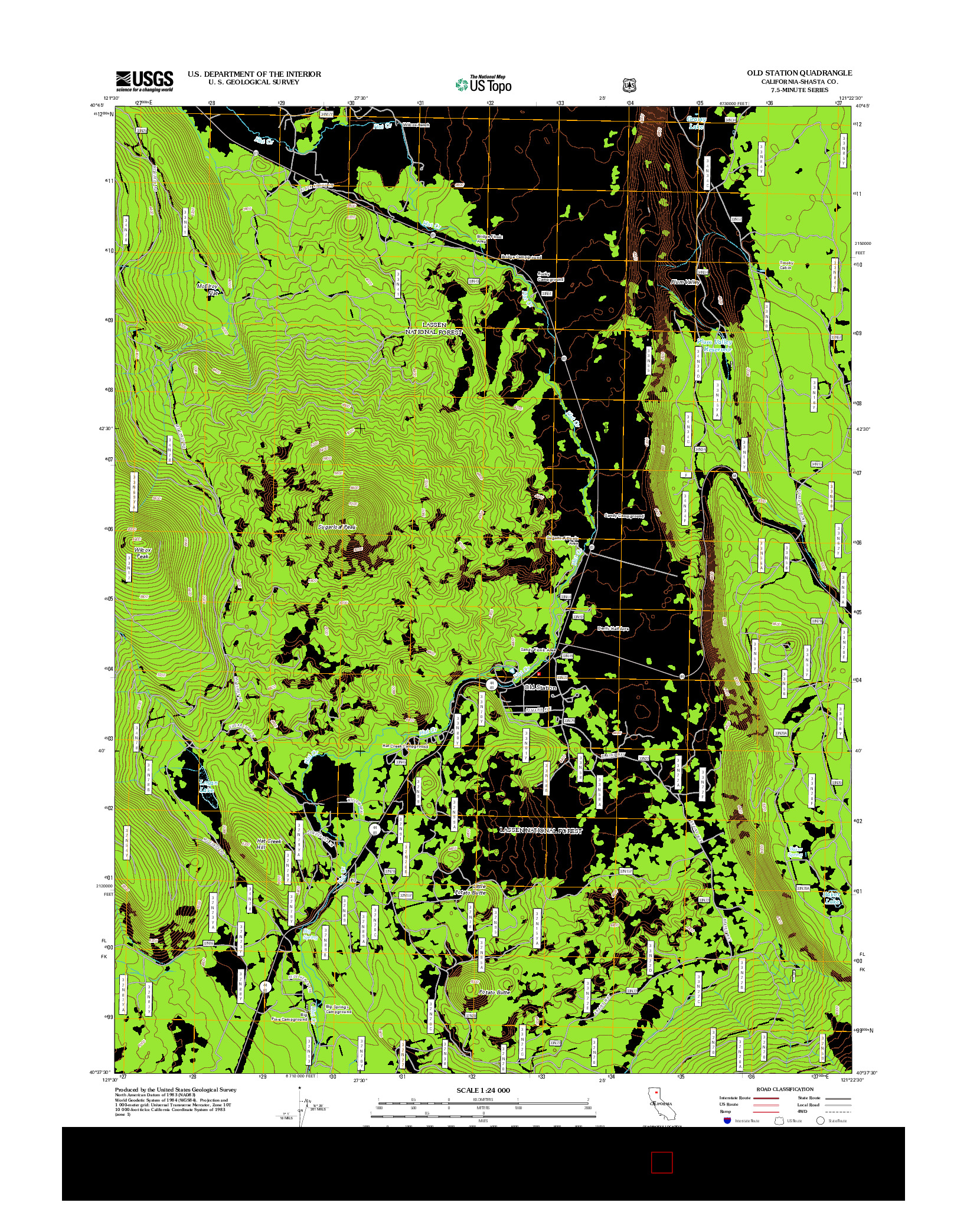 USGS US TOPO 7.5-MINUTE MAP FOR OLD STATION, CA 2012