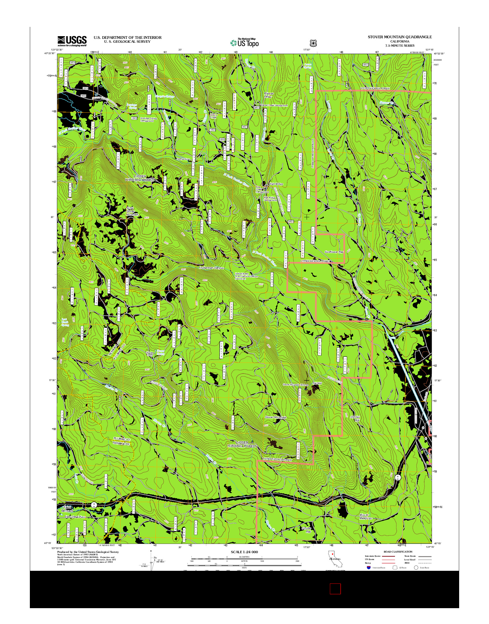 USGS US TOPO 7.5-MINUTE MAP FOR STOVER MOUNTAIN, CA 2012