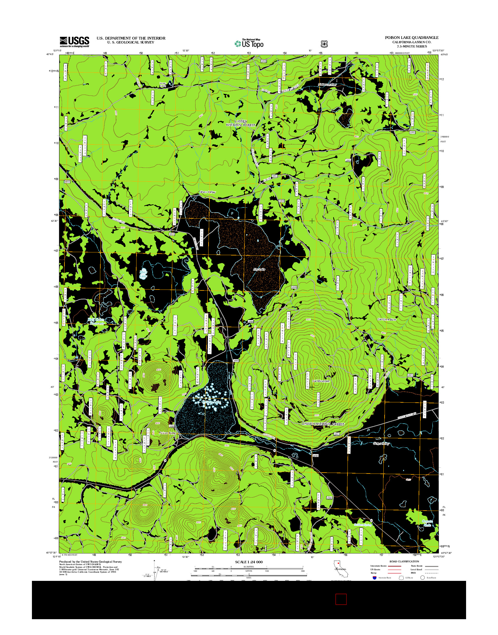 USGS US TOPO 7.5-MINUTE MAP FOR POISON LAKE, CA 2012