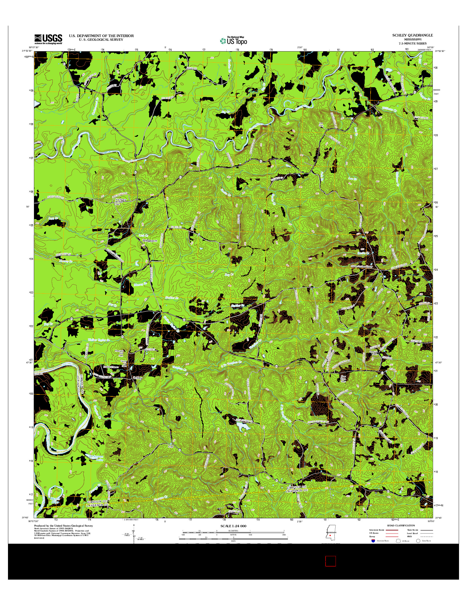 USGS US TOPO 7.5-MINUTE MAP FOR SCHLEY, MS 2012