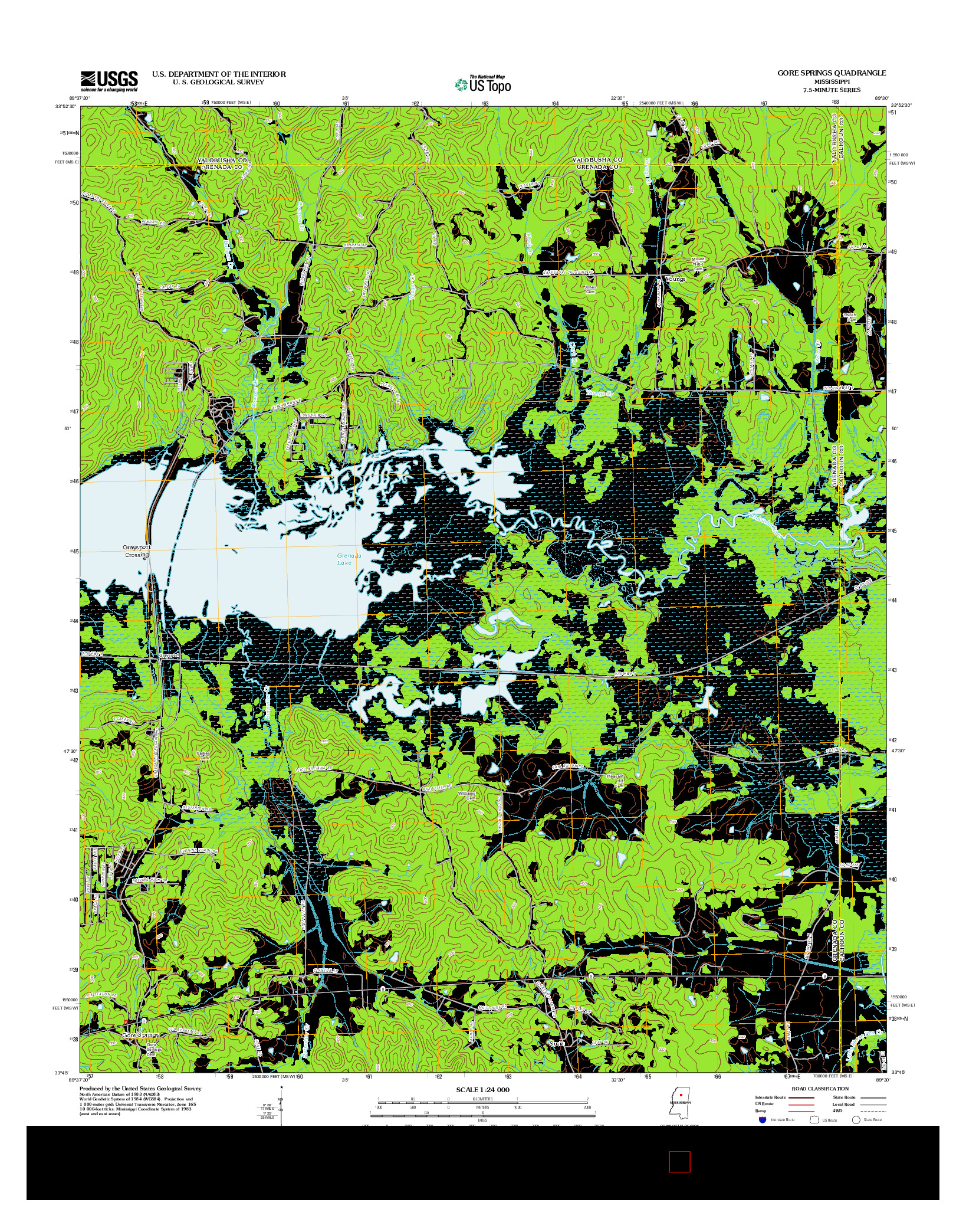 USGS US TOPO 7.5-MINUTE MAP FOR GORE SPRINGS, MS 2012