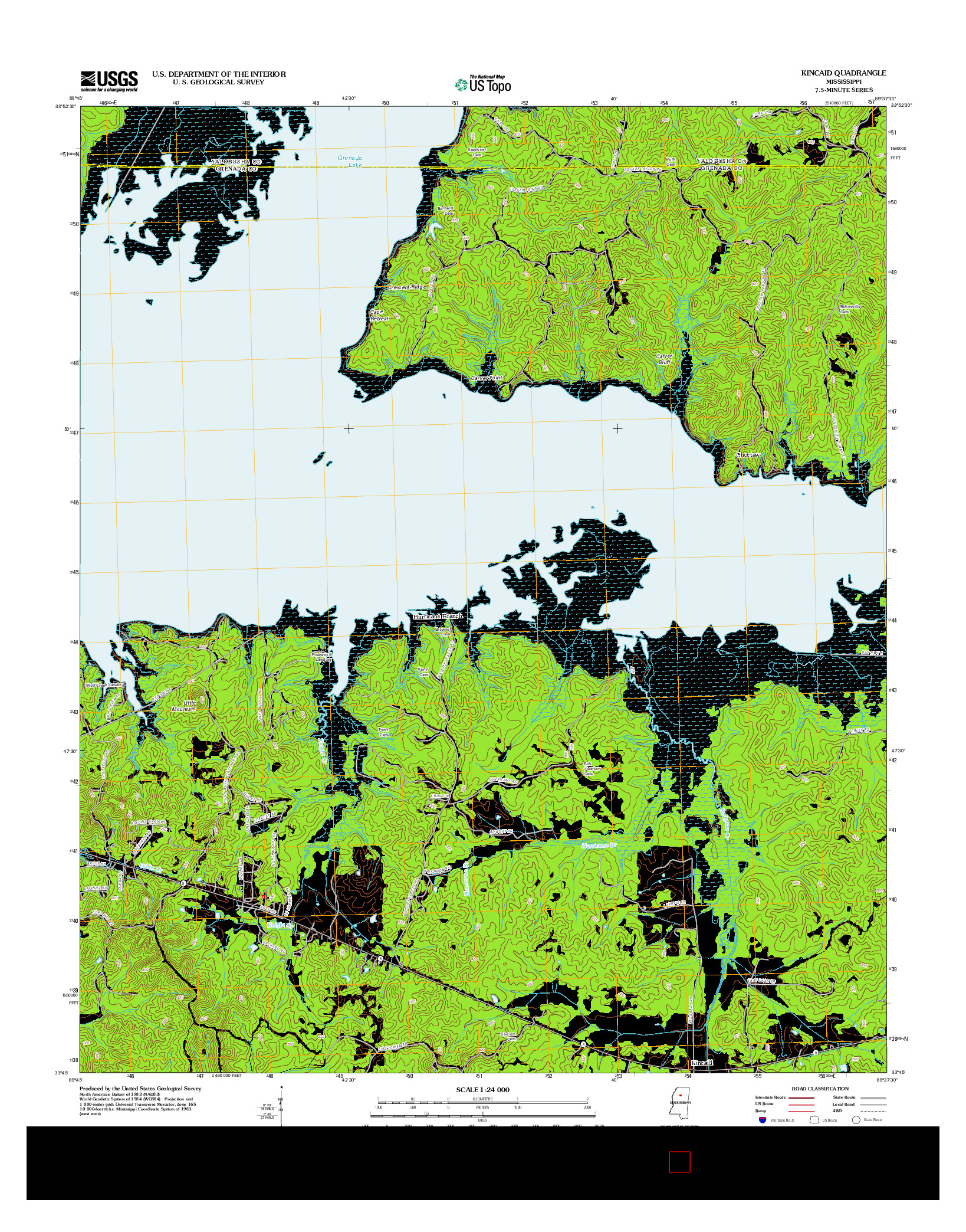 USGS US TOPO 7.5-MINUTE MAP FOR KINCAID, MS 2012
