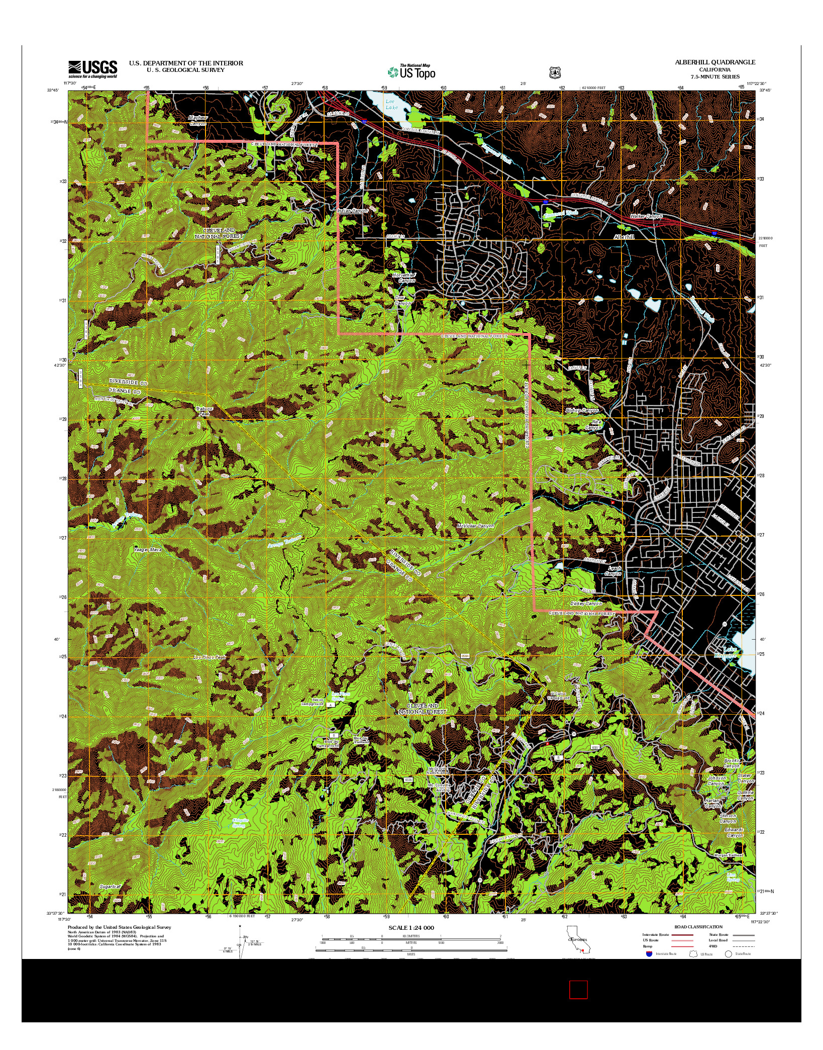USGS US TOPO 7.5-MINUTE MAP FOR ALBERHILL, CA 2012