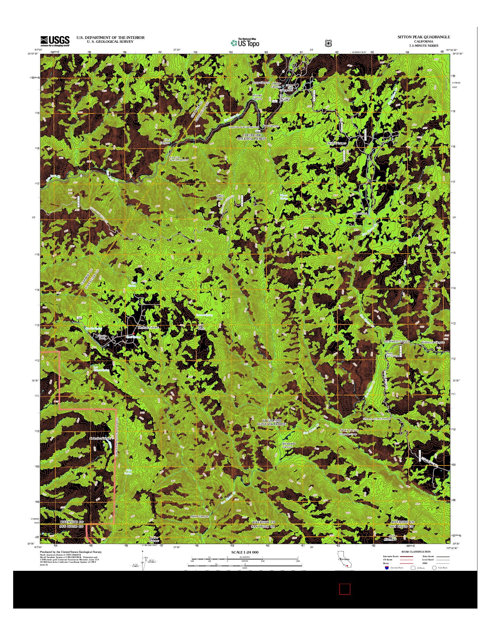 USGS US TOPO 7.5-MINUTE MAP FOR SITTON PEAK, CA 2012