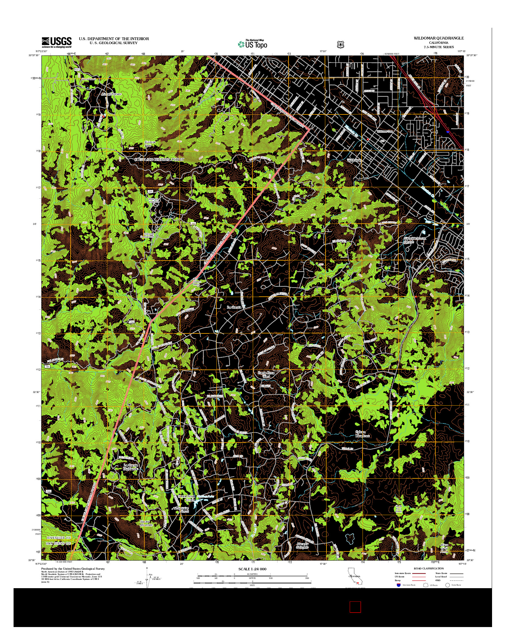 USGS US TOPO 7.5-MINUTE MAP FOR WILDOMAR, CA 2012