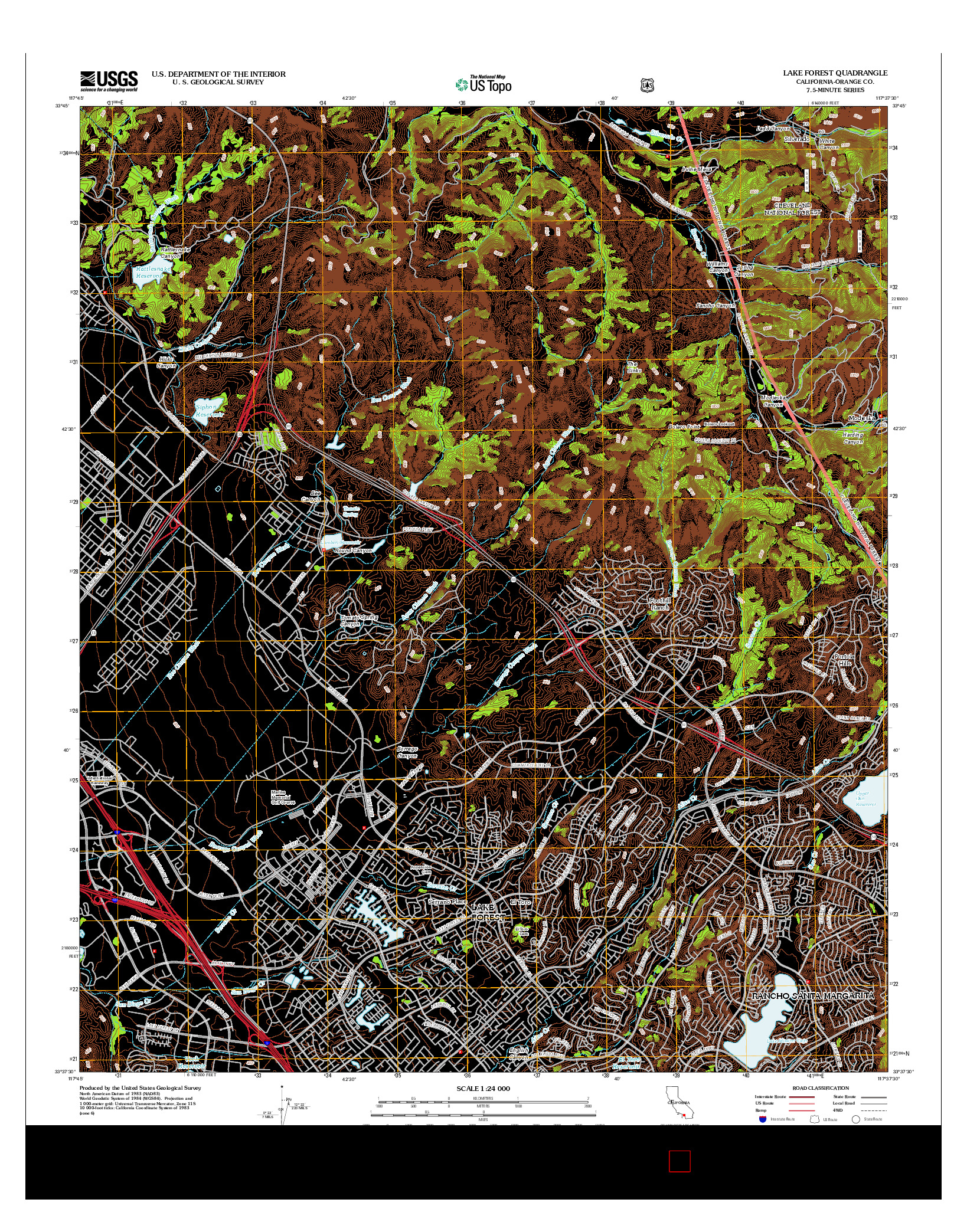 USGS US TOPO 7.5-MINUTE MAP FOR LAKE FOREST, CA 2012