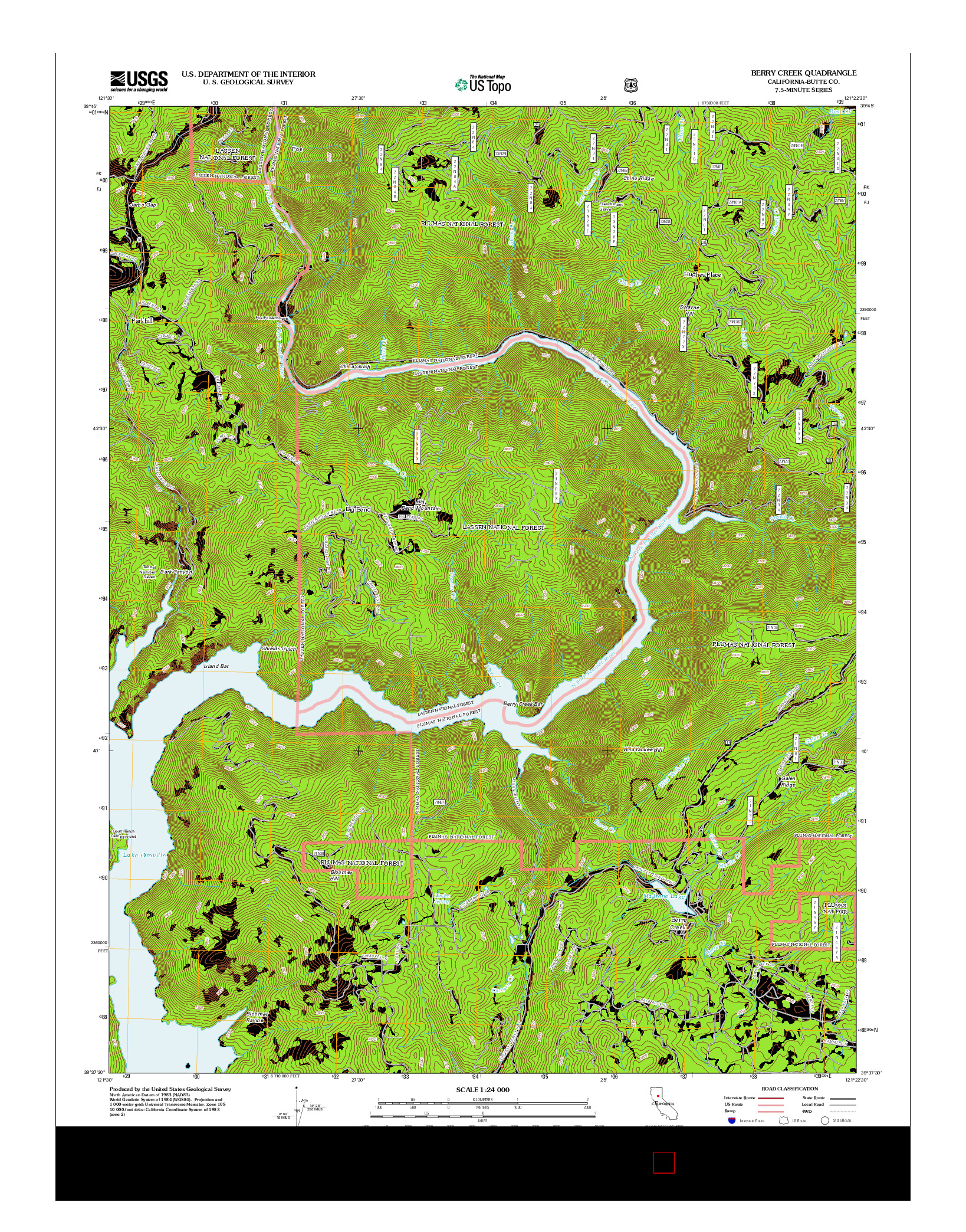 USGS US TOPO 7.5-MINUTE MAP FOR BERRY CREEK, CA 2012