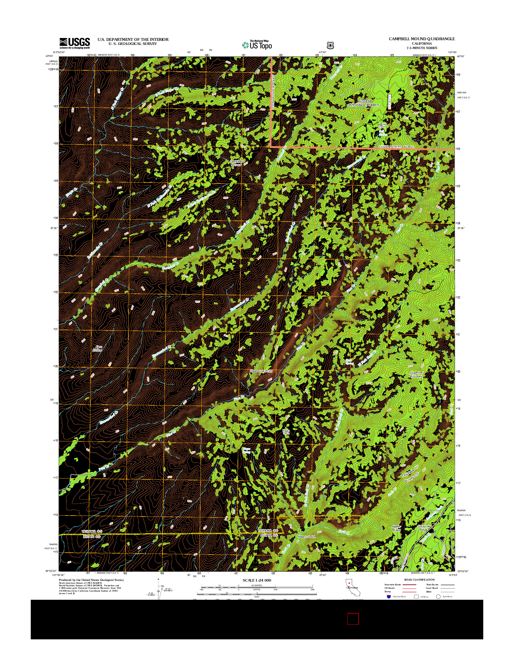 USGS US TOPO 7.5-MINUTE MAP FOR CAMPBELL MOUND, CA 2012