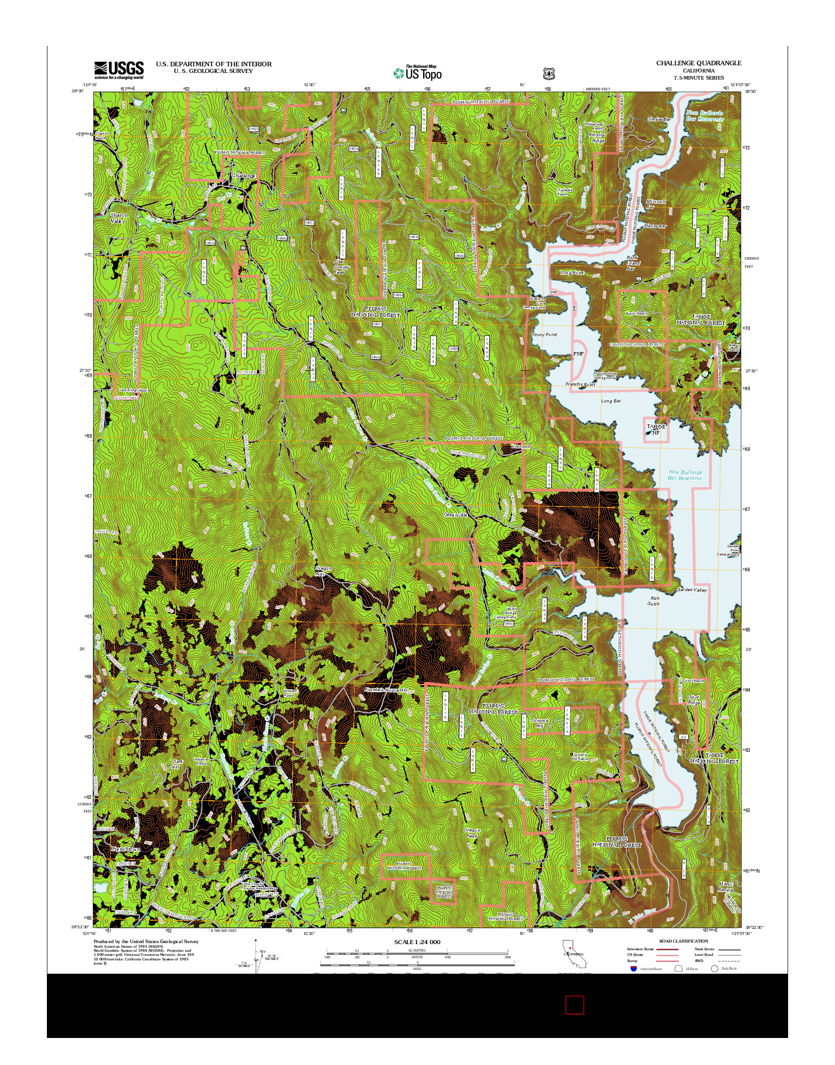 USGS US TOPO 7.5-MINUTE MAP FOR CHALLENGE, CA 2012