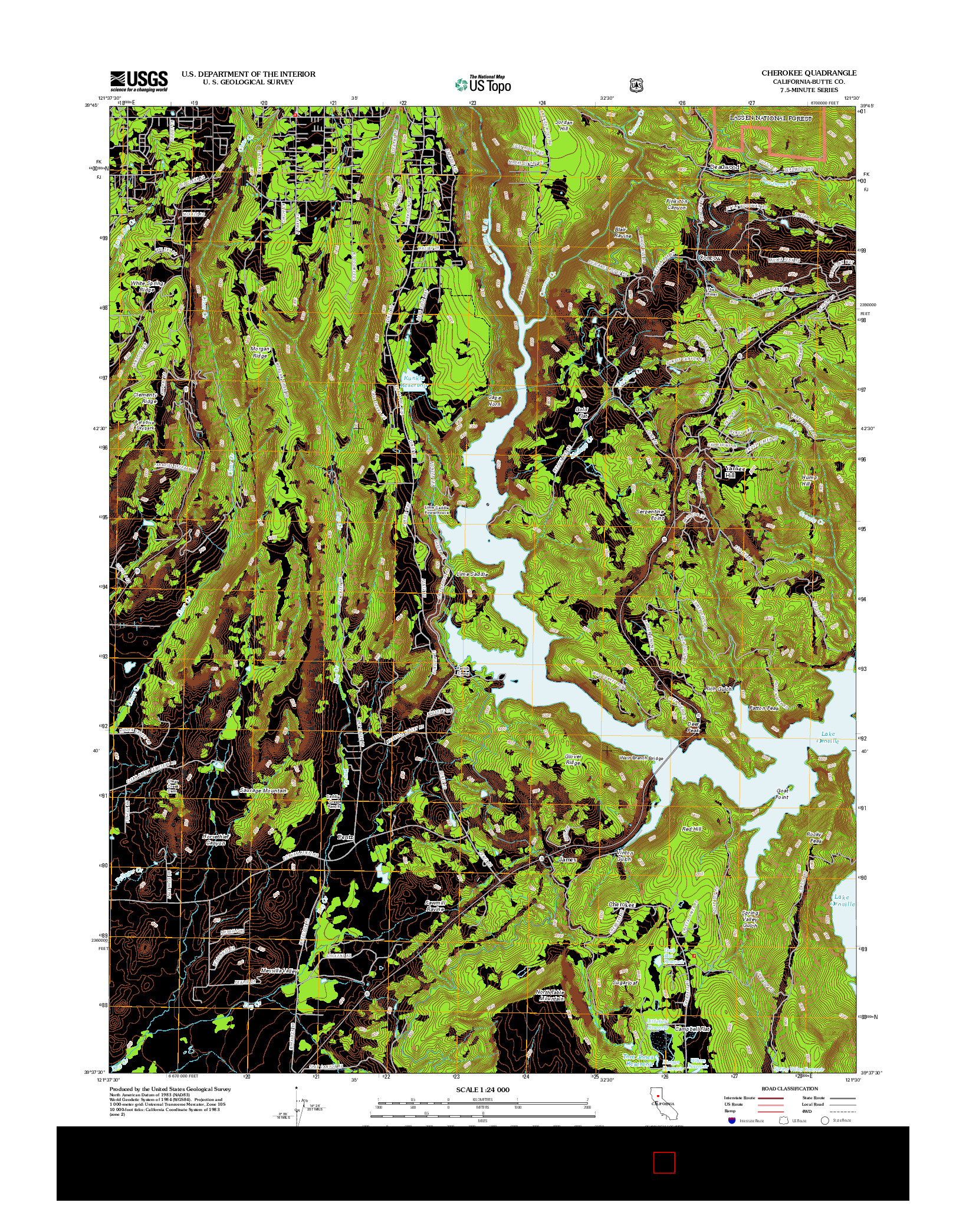 USGS US TOPO 7.5-MINUTE MAP FOR CHEROKEE, CA 2012