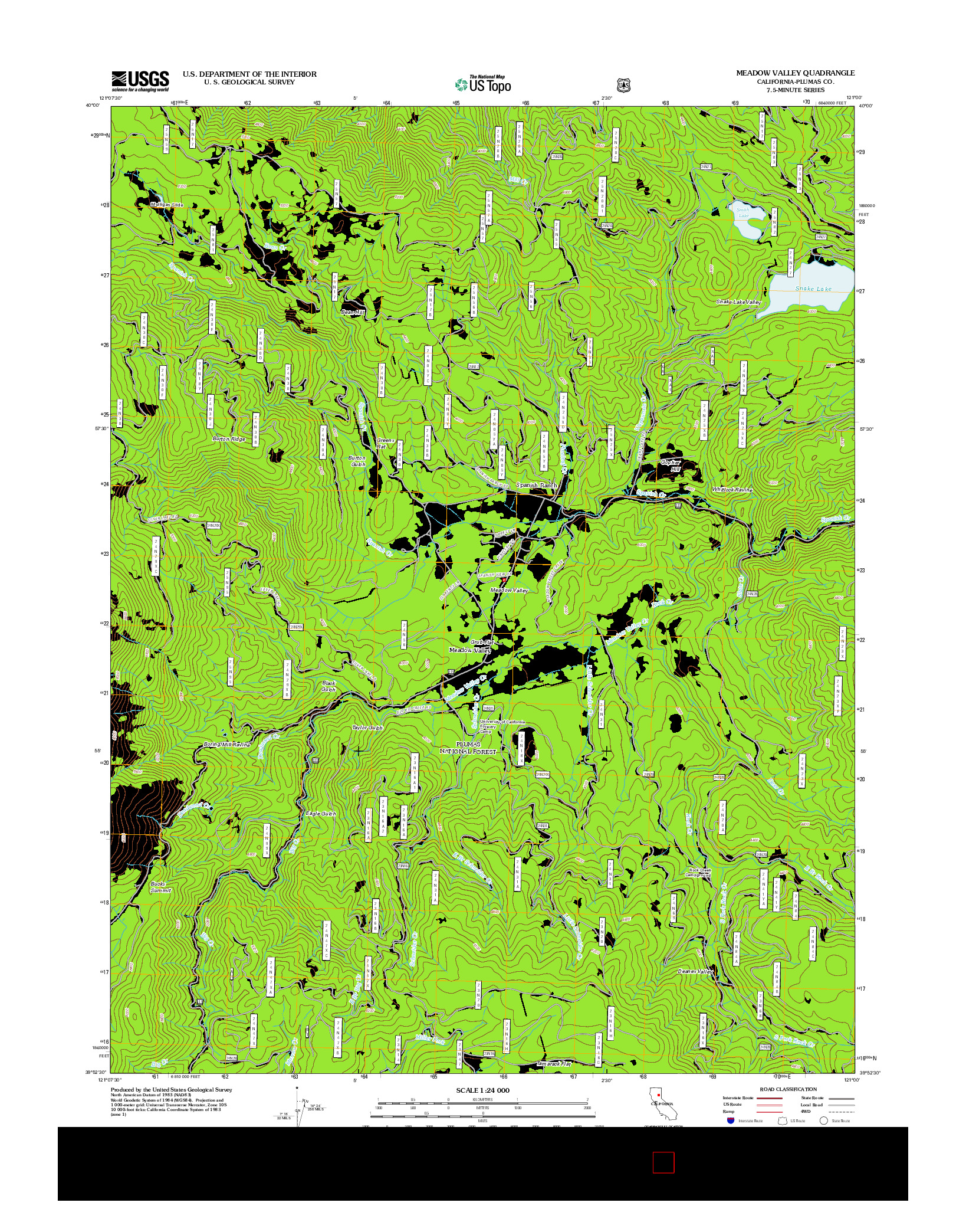 USGS US TOPO 7.5-MINUTE MAP FOR MEADOW VALLEY, CA 2012