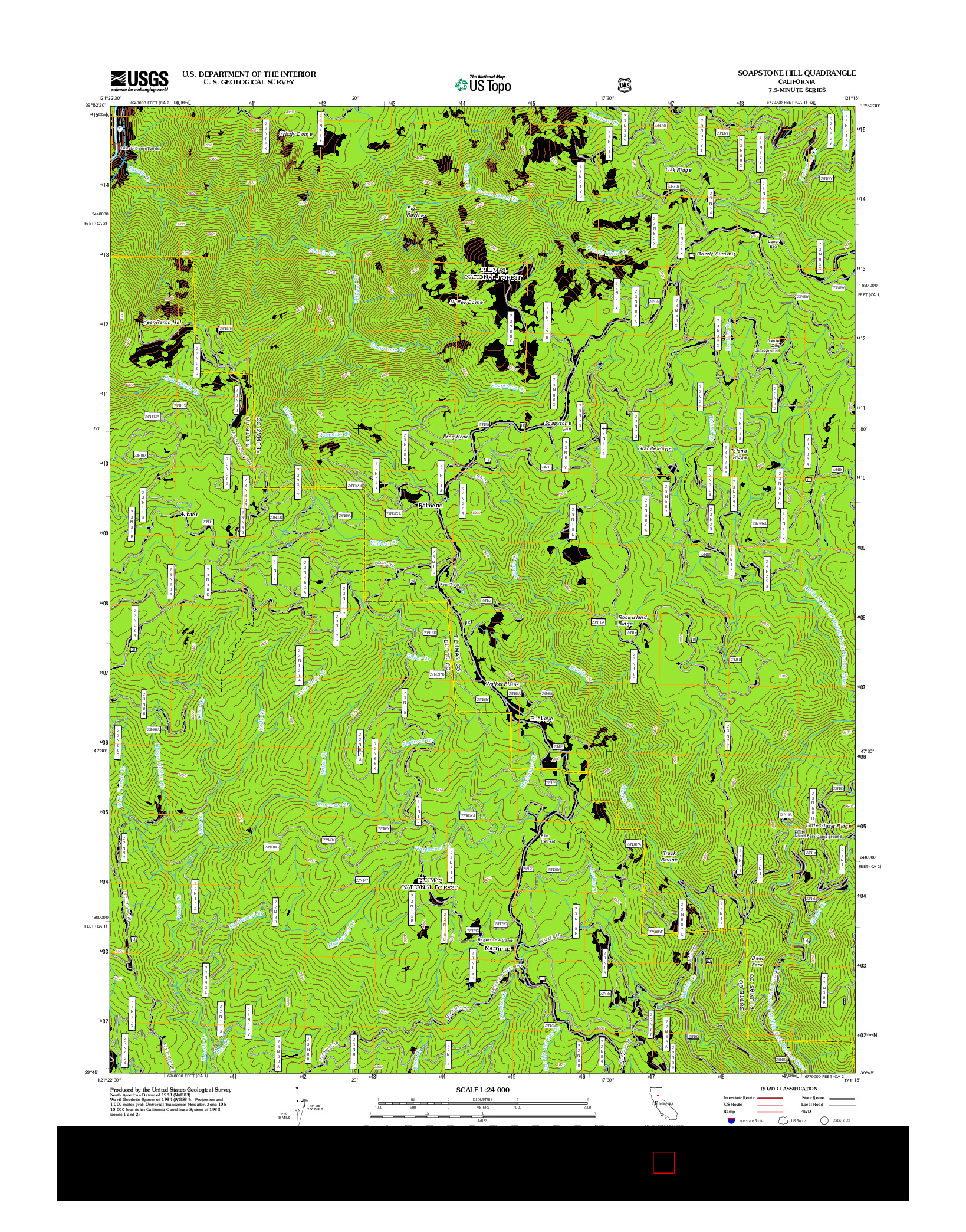 USGS US TOPO 7.5-MINUTE MAP FOR SOAPSTONE HILL, CA 2012