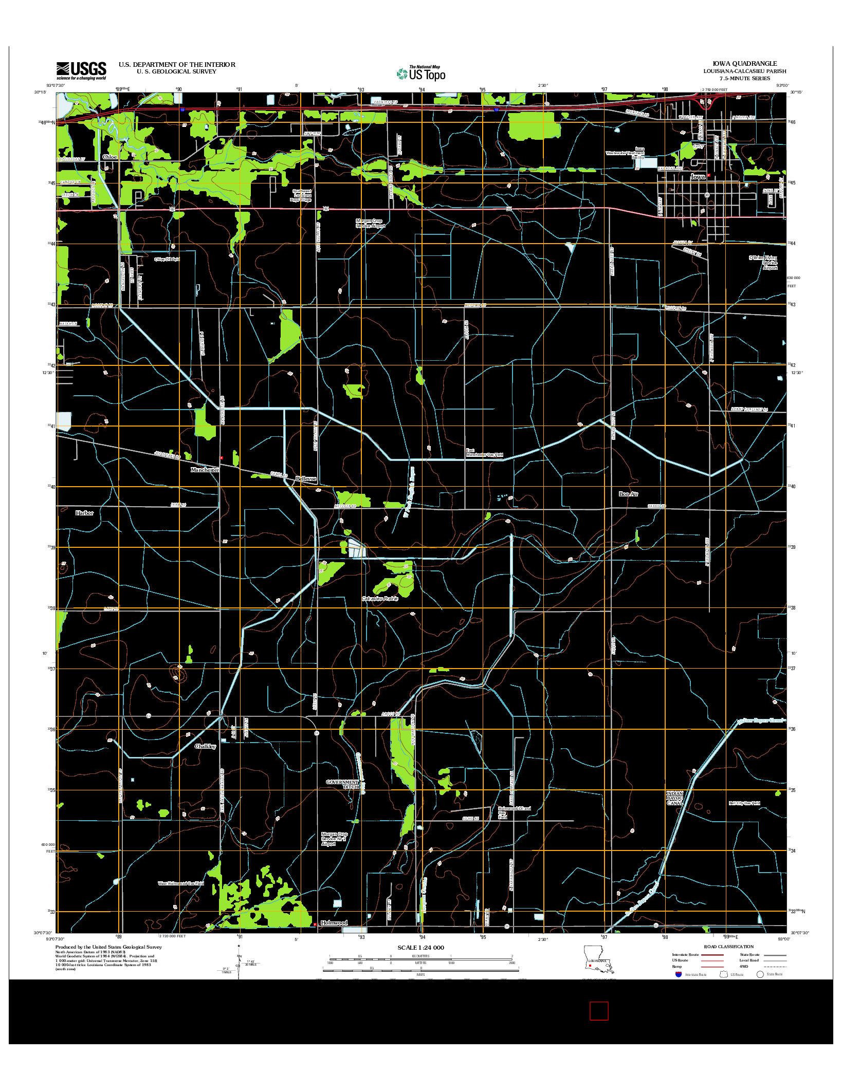 USGS US TOPO 7.5-MINUTE MAP FOR IOWA, LA 2012