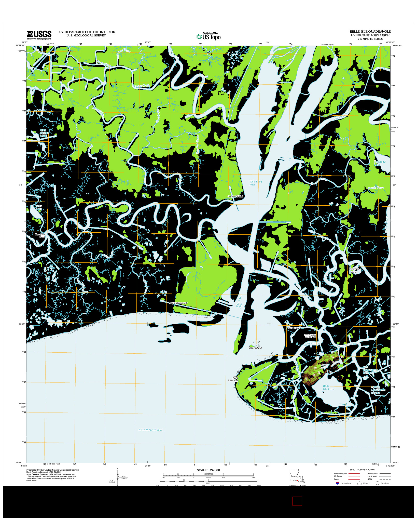 USGS US TOPO 7.5-MINUTE MAP FOR BELLE ISLE, LA 2012