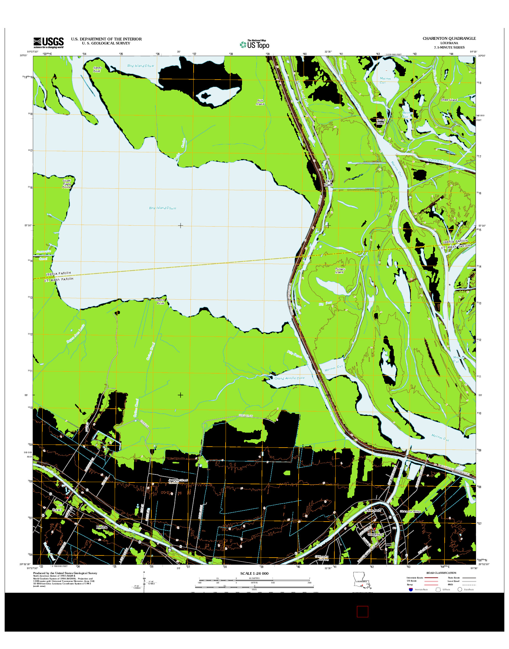 USGS US TOPO 7.5-MINUTE MAP FOR CHARENTON, LA 2012