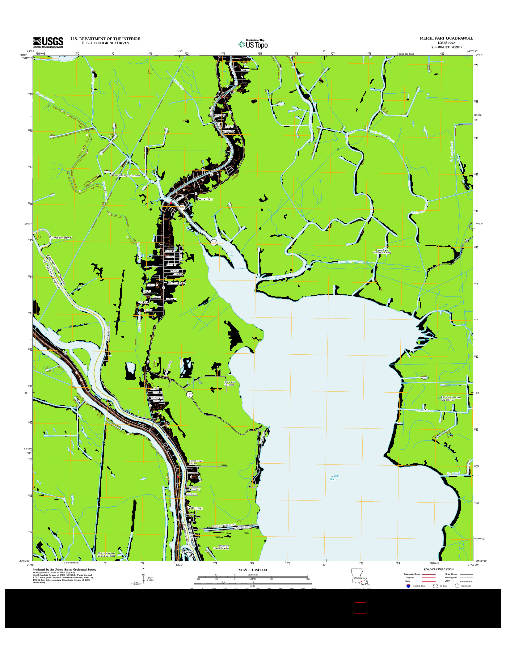 USGS US TOPO 7.5-MINUTE MAP FOR PIERRE PART, LA 2012