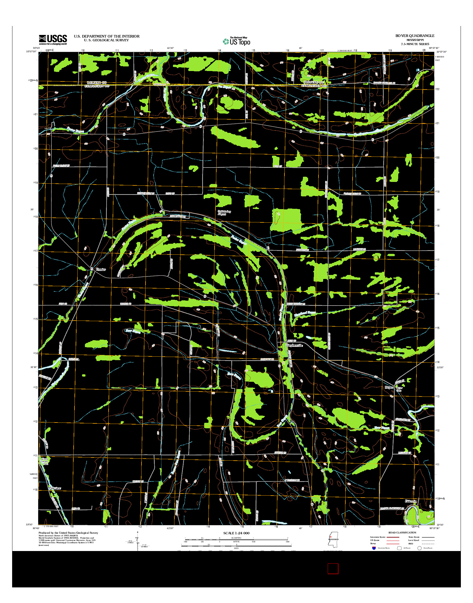 USGS US TOPO 7.5-MINUTE MAP FOR BOYER, MS 2012