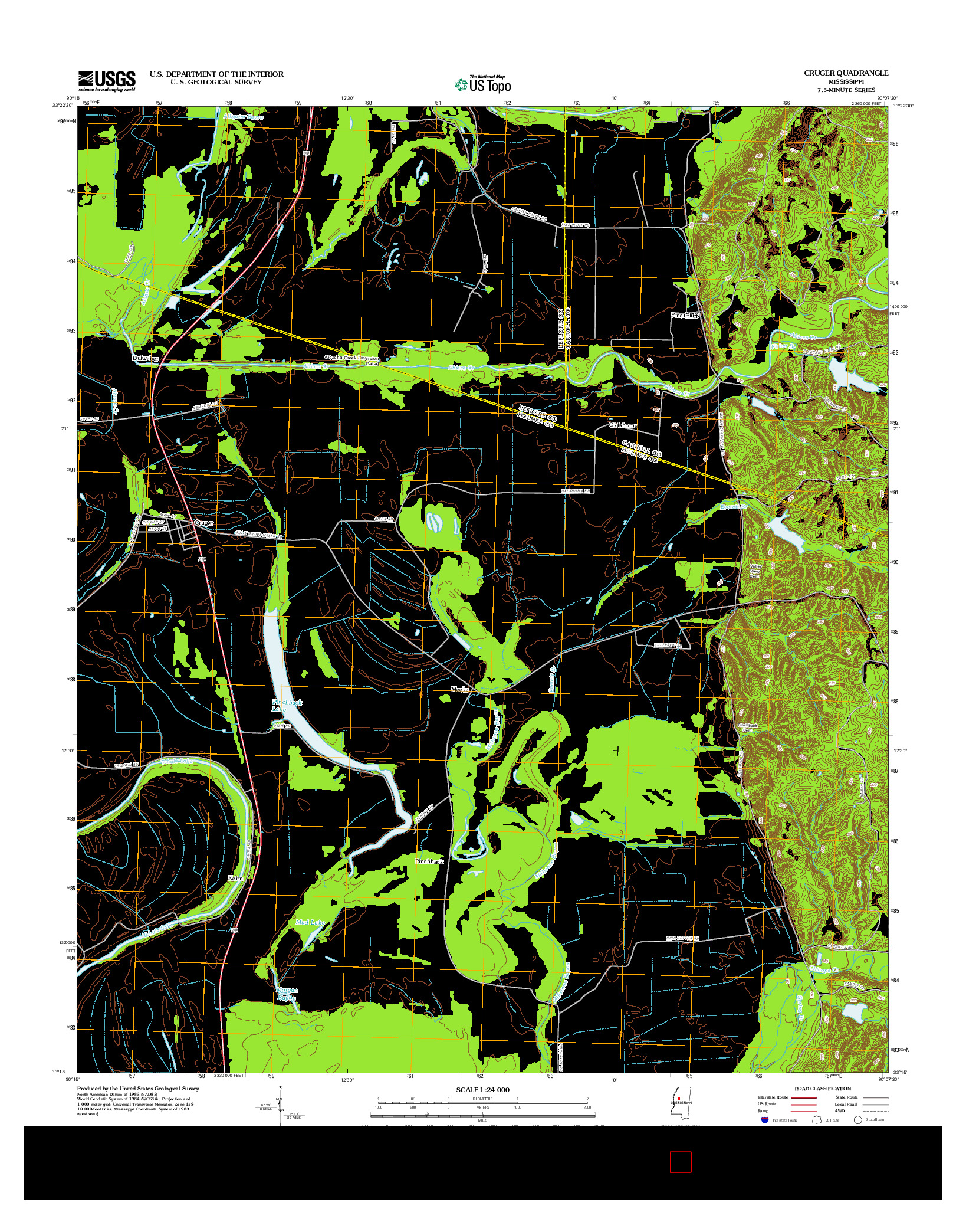 USGS US TOPO 7.5-MINUTE MAP FOR CRUGER, MS 2012