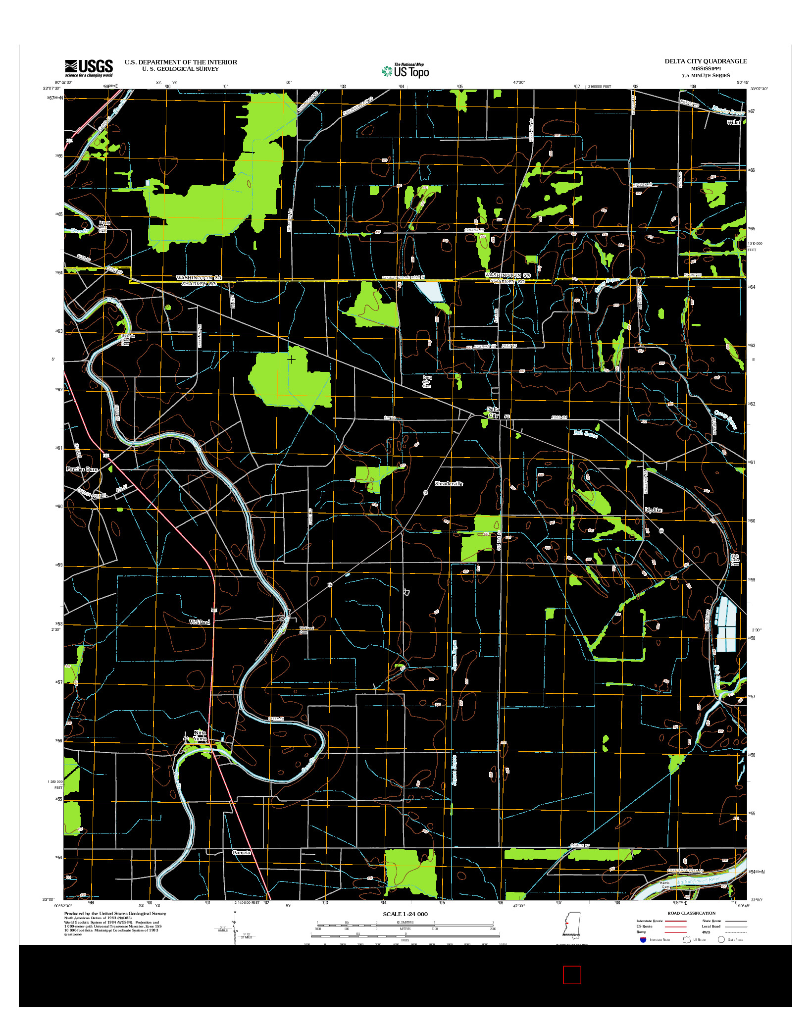USGS US TOPO 7.5-MINUTE MAP FOR DELTA CITY, MS 2012