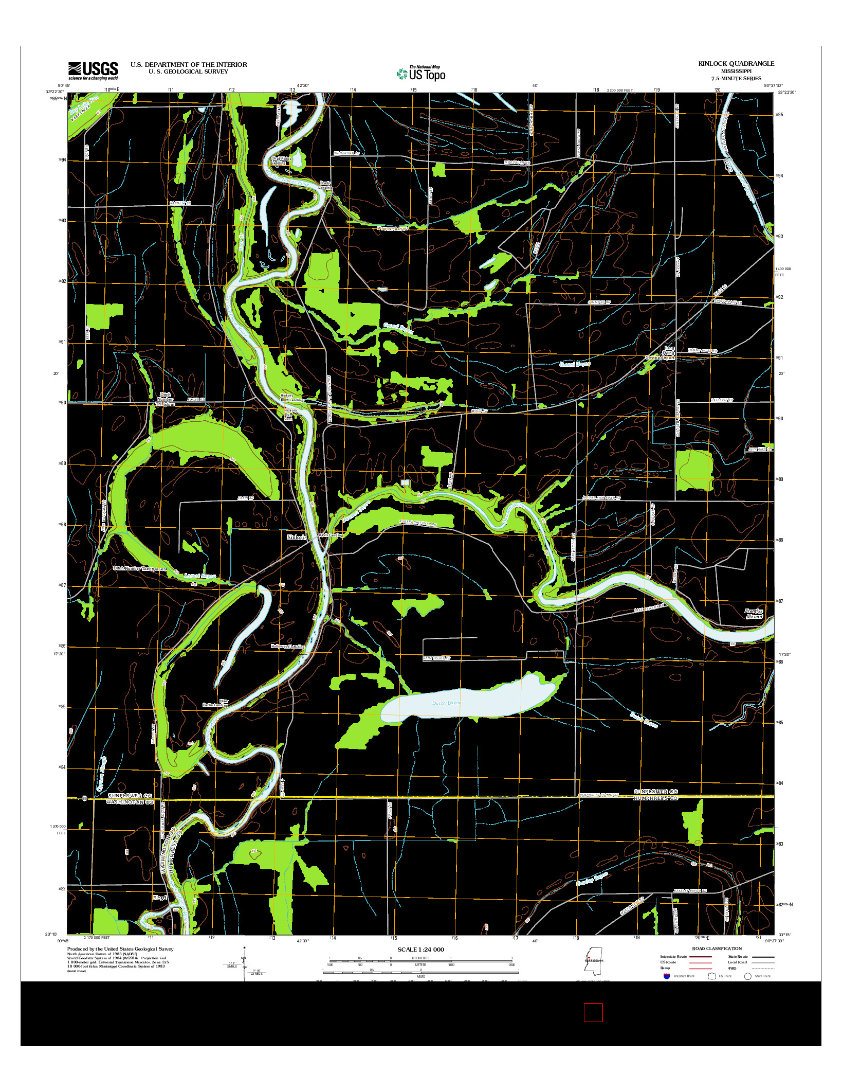 USGS US TOPO 7.5-MINUTE MAP FOR KINLOCK, MS 2012