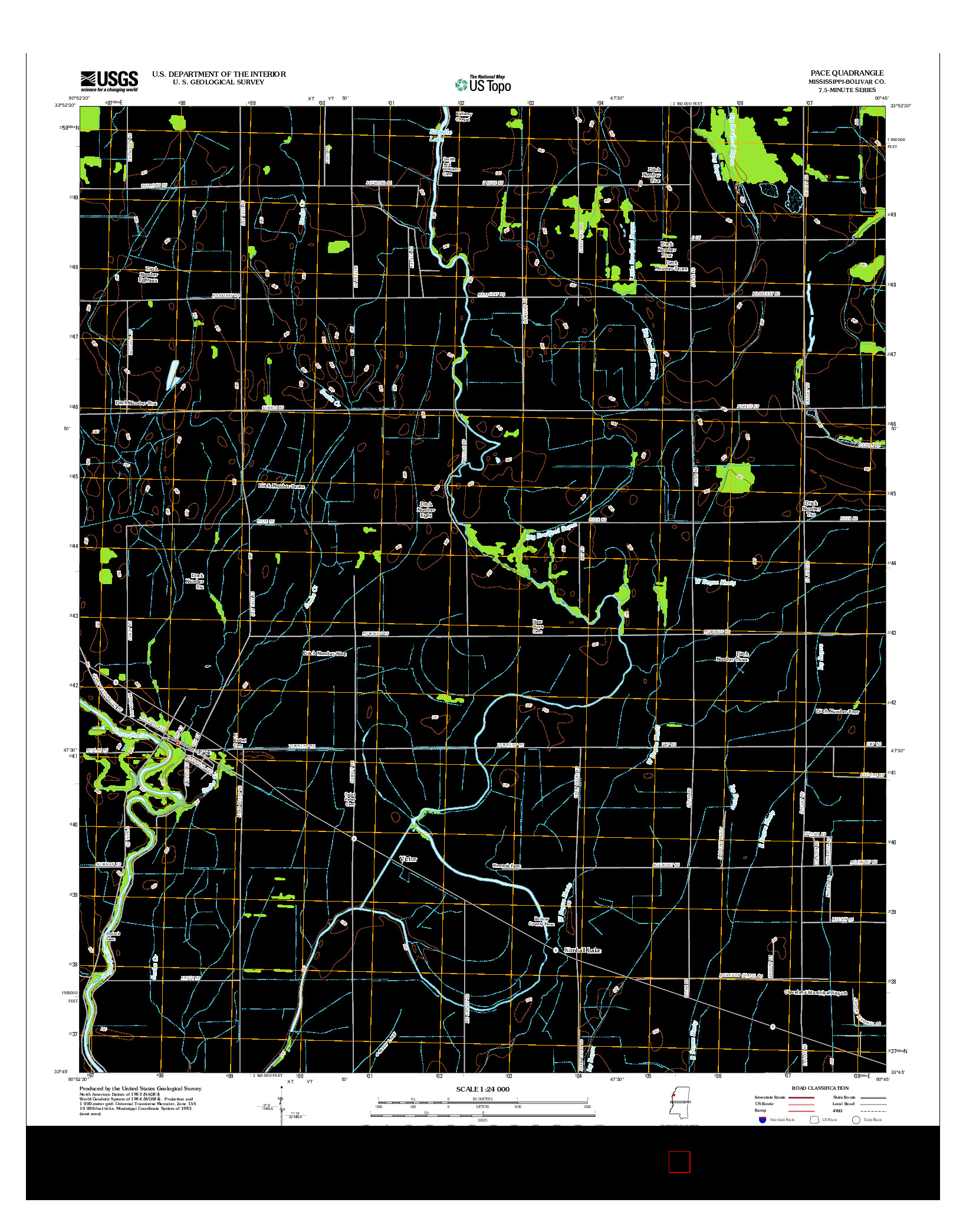 USGS US TOPO 7.5-MINUTE MAP FOR PACE, MS 2012